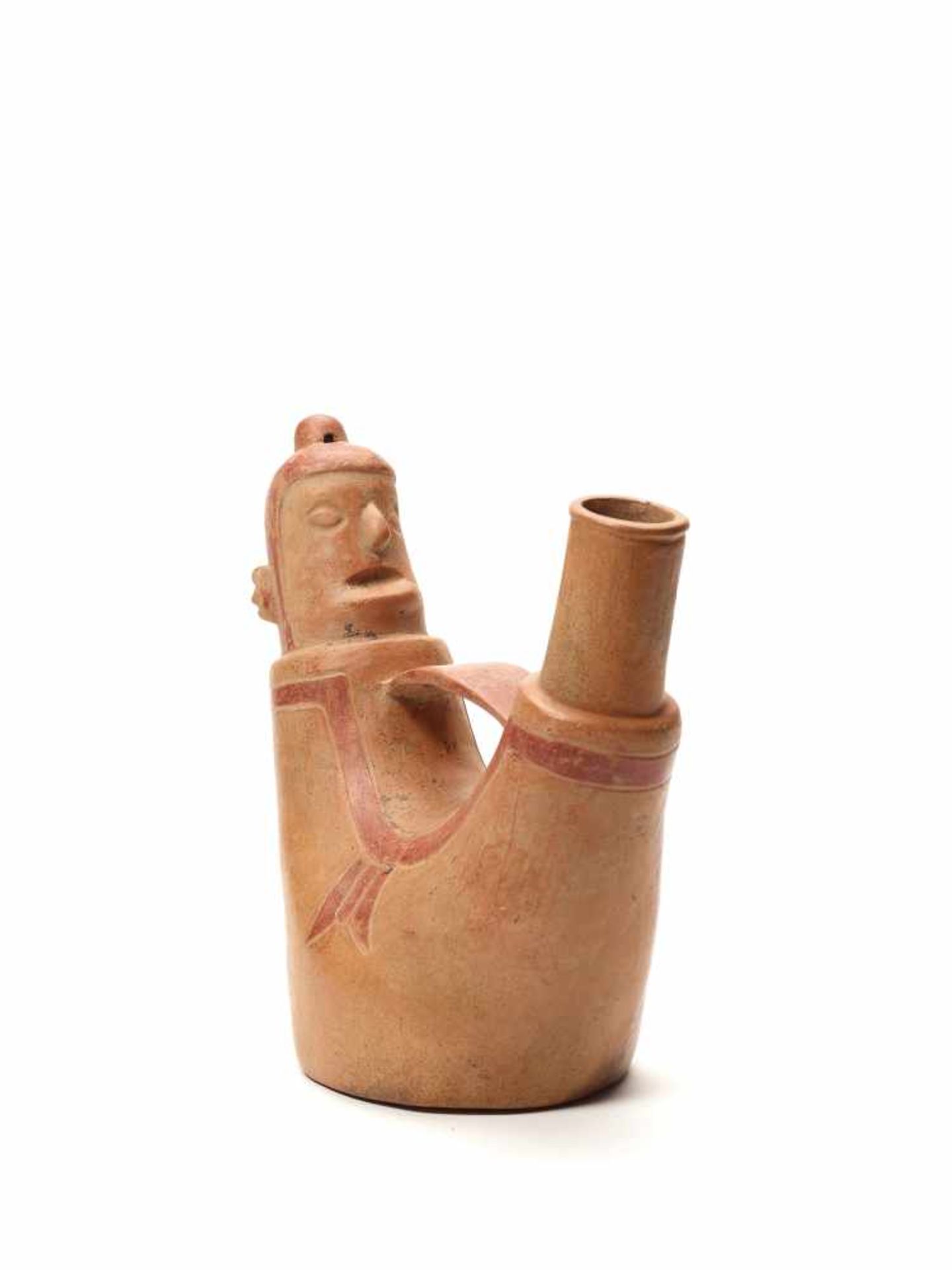 TL-TESTED U-SHAPED VESSEL - CHAVIN CULTURE, PERU, C. 5TH CENTURY BCFired clay with red color