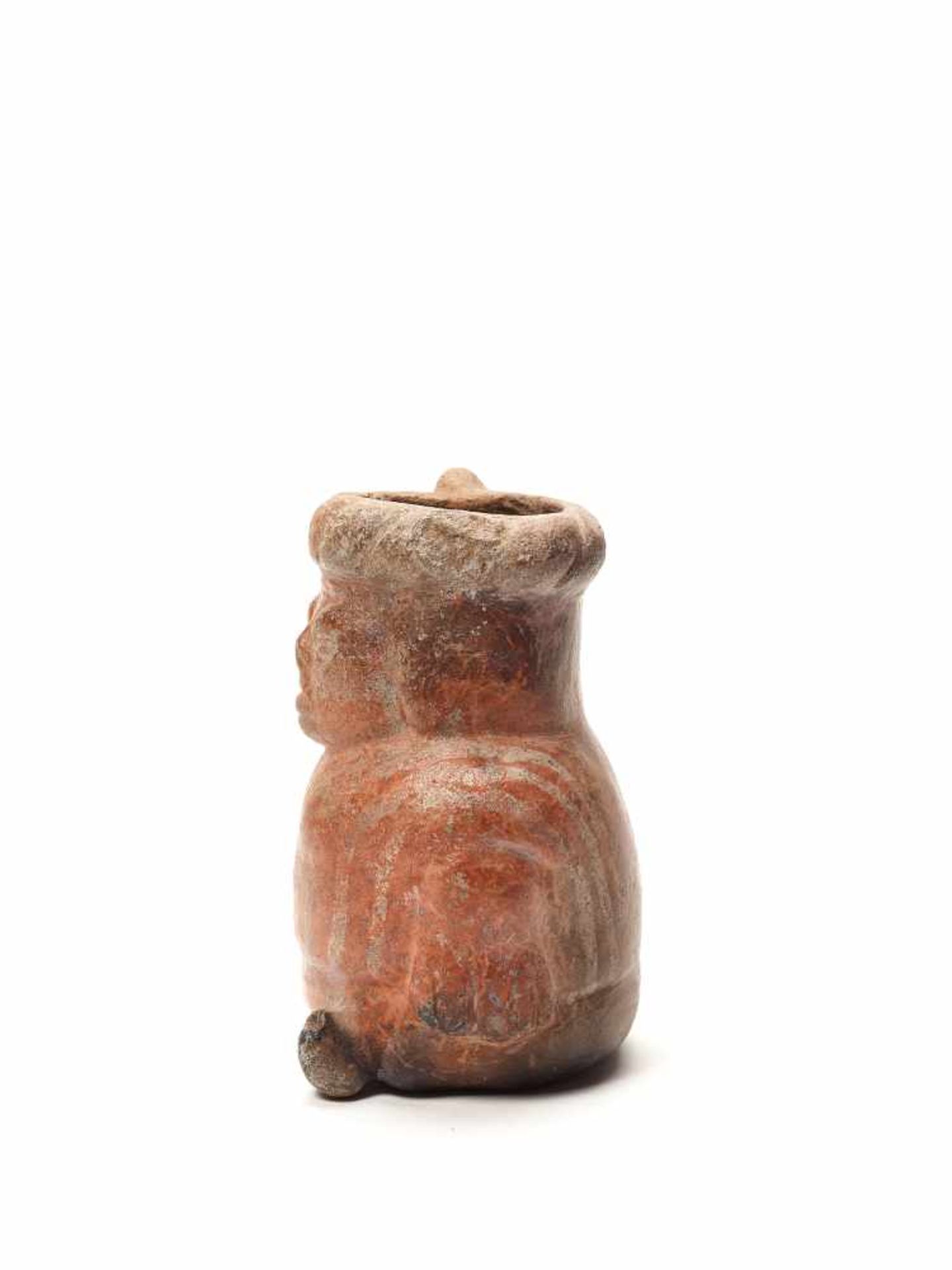 VESSEL IN THE FORM OF A DWARF - MOCHE CULTURE, PERU, C. 500 ADFired clayMoche culture, Peru, c. - Image 2 of 4