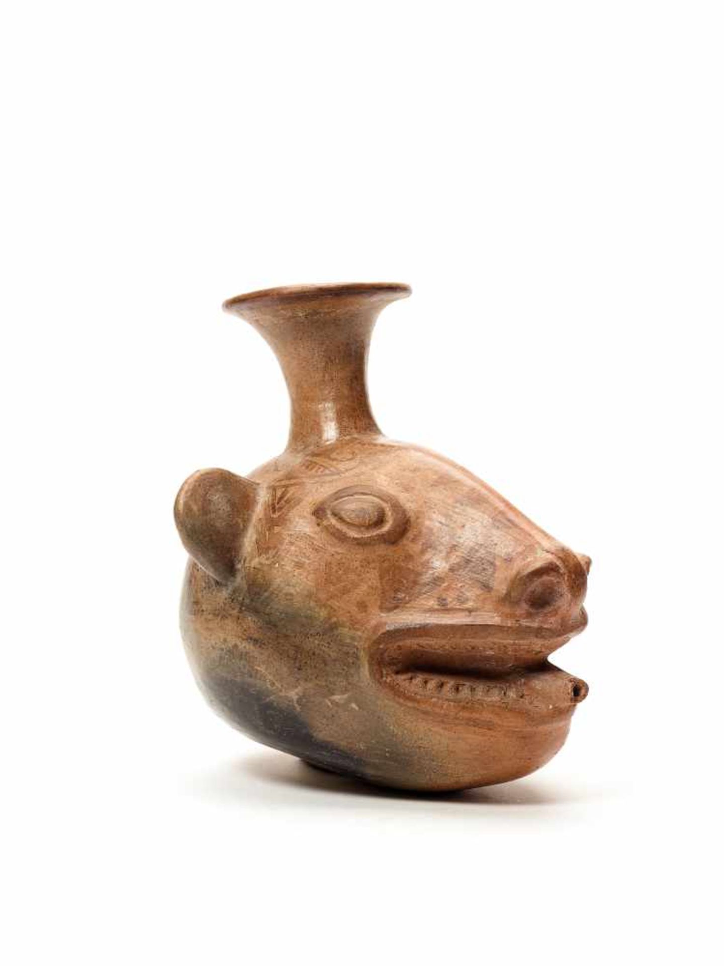 PACCHA IN THE FORM OF A LAMA HEAD – INCA EMPIRE, PERU, C. 1200-1400 ADPainted fired clayInca empire, - Image 3 of 4