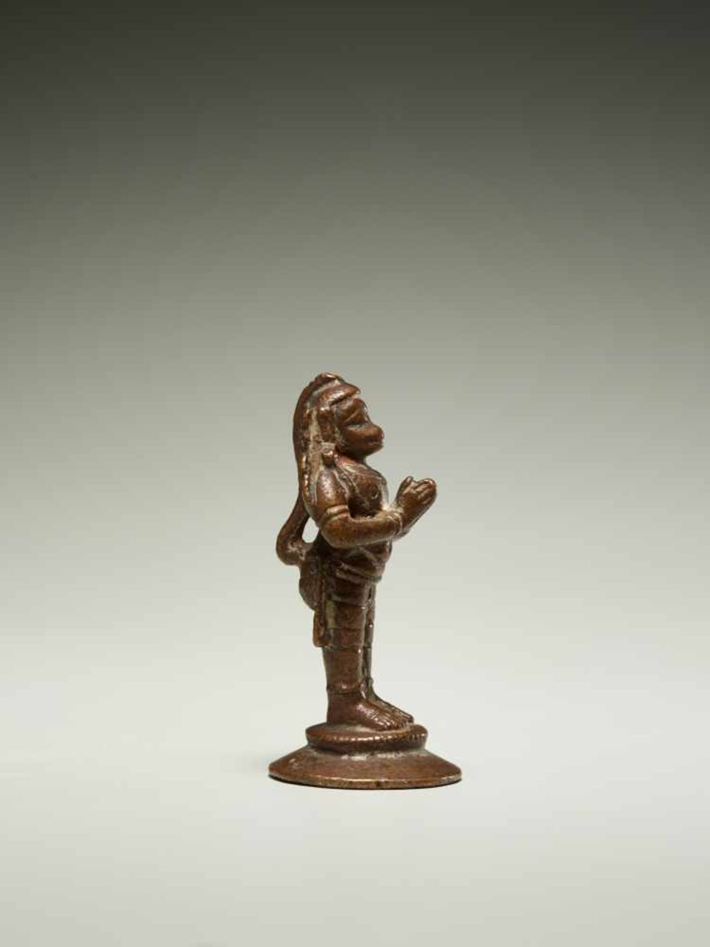 APE GOD HANUMANBronzeIndia, approx. 19th cent.Miniature representation of Hanuman, here standing - Image 4 of 6