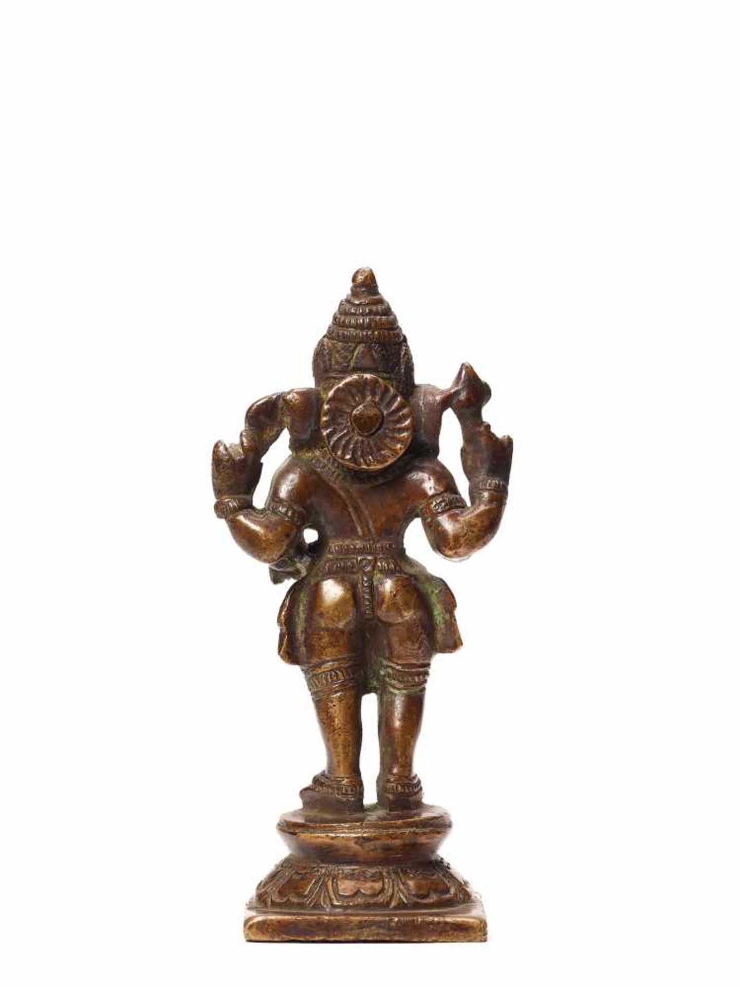 A 19th CENTURY INDIAN BRONZE FIGURE OF GANESHABronzeIndia, 19th centuryThe god of new beginnings, - Image 4 of 5