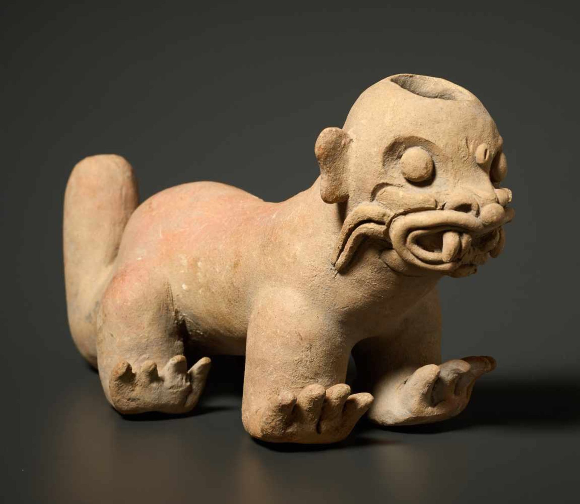 TL-TESTED JAGUAR VESSELFired clay Pre-Columbian America, La Tolita, approx. 4th cent.TL-test