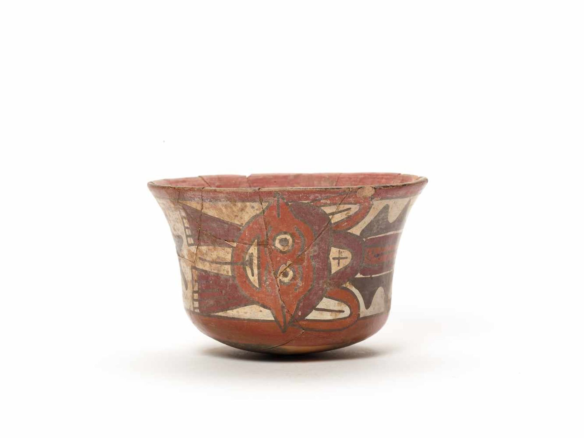 BOWL WITH GOD REPRESENTATION - NAZCA, PERU, C. 300-600 ADPainted clayNazca, Peru, c. 300-600