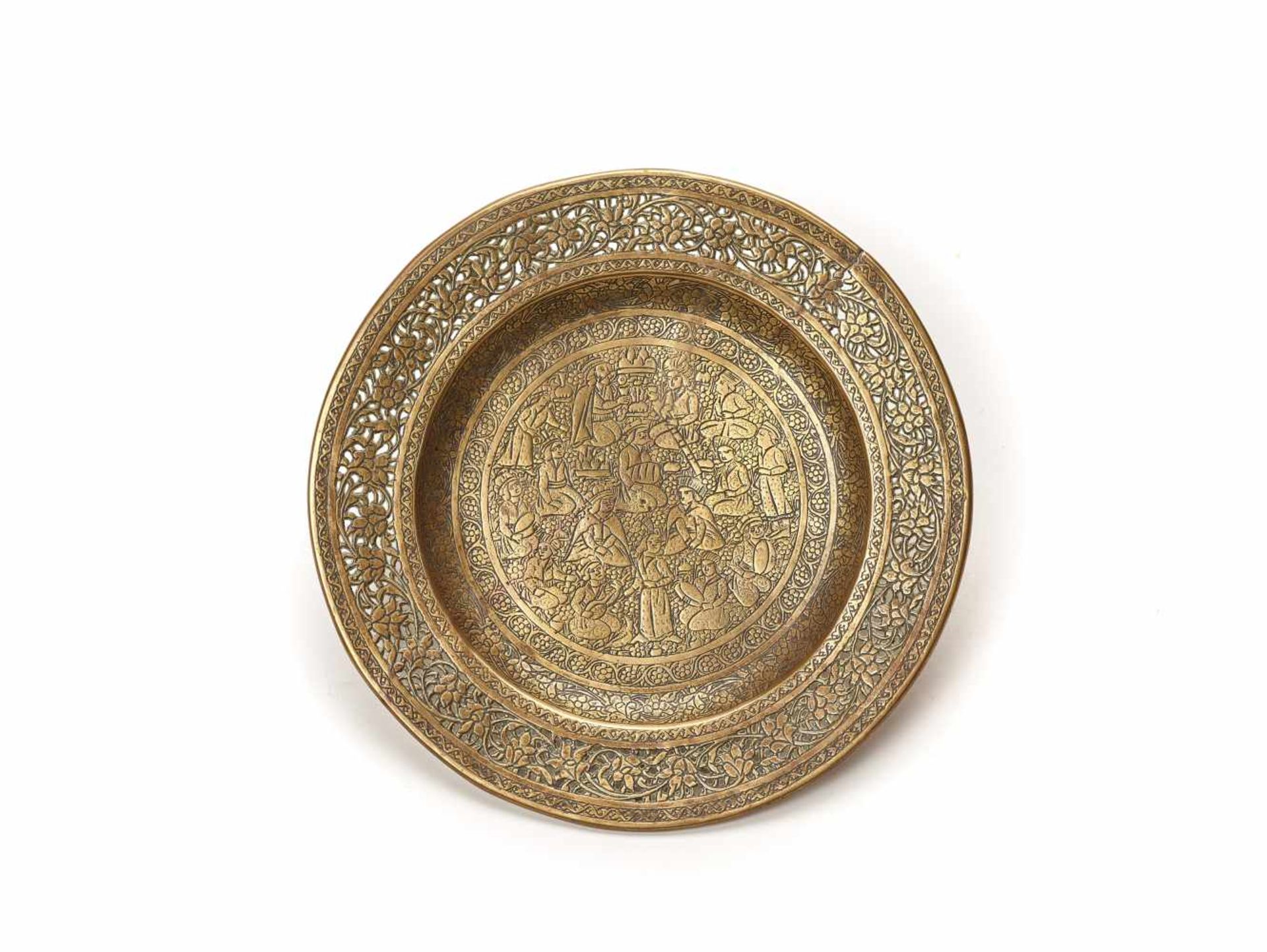 AN INDO-PERSIAN OPENWORKED BRASS PLATE, LATE 19TH CENTURYBrassIndia/Persia, late 19th centuryThis