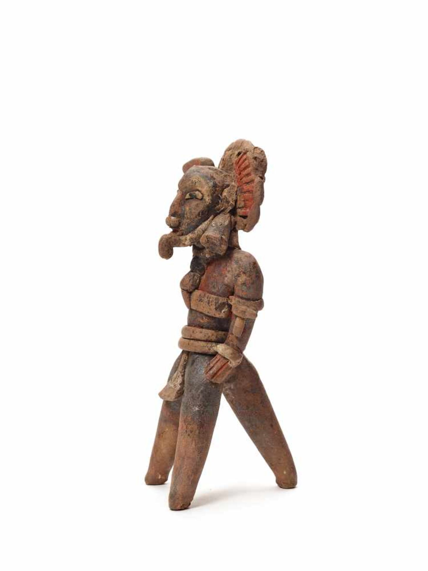 TL-TESTED STANDING PRIEST - VERACRUZ, MEXICO, C. 6TH CENTURYRed, white and black panting on fired - Image 3 of 4