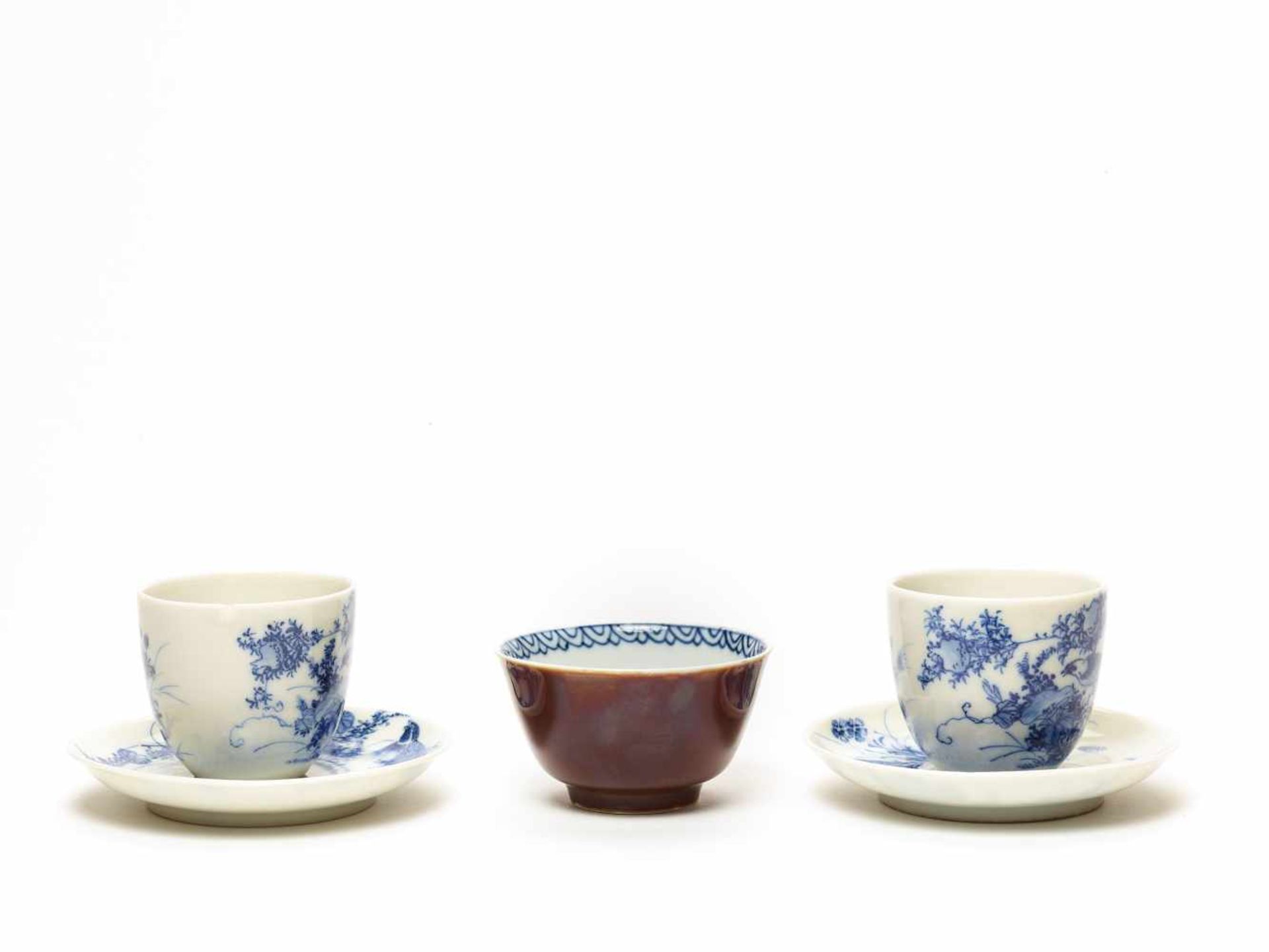 A NICE LOT OF TWO HIRADO CUPS AND SAUCERS AND A RARE MEISSEN CUP, 19TH CENTURYHirado and Meissen - Image 3 of 3