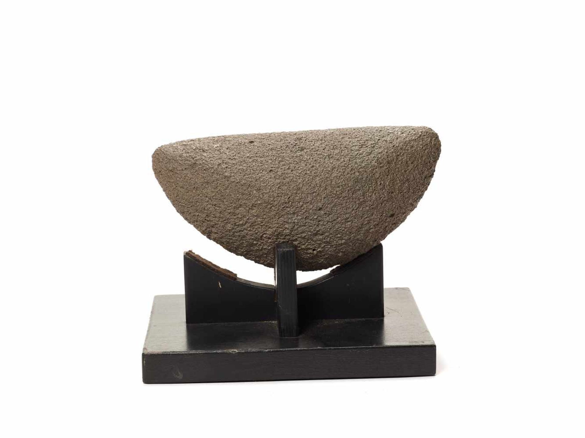 OVAL NEOLITHIC VOLCANIC STONE MORTAR – TENEREVolcanic StoneTenere Region, Sahara, Niger, Africa,