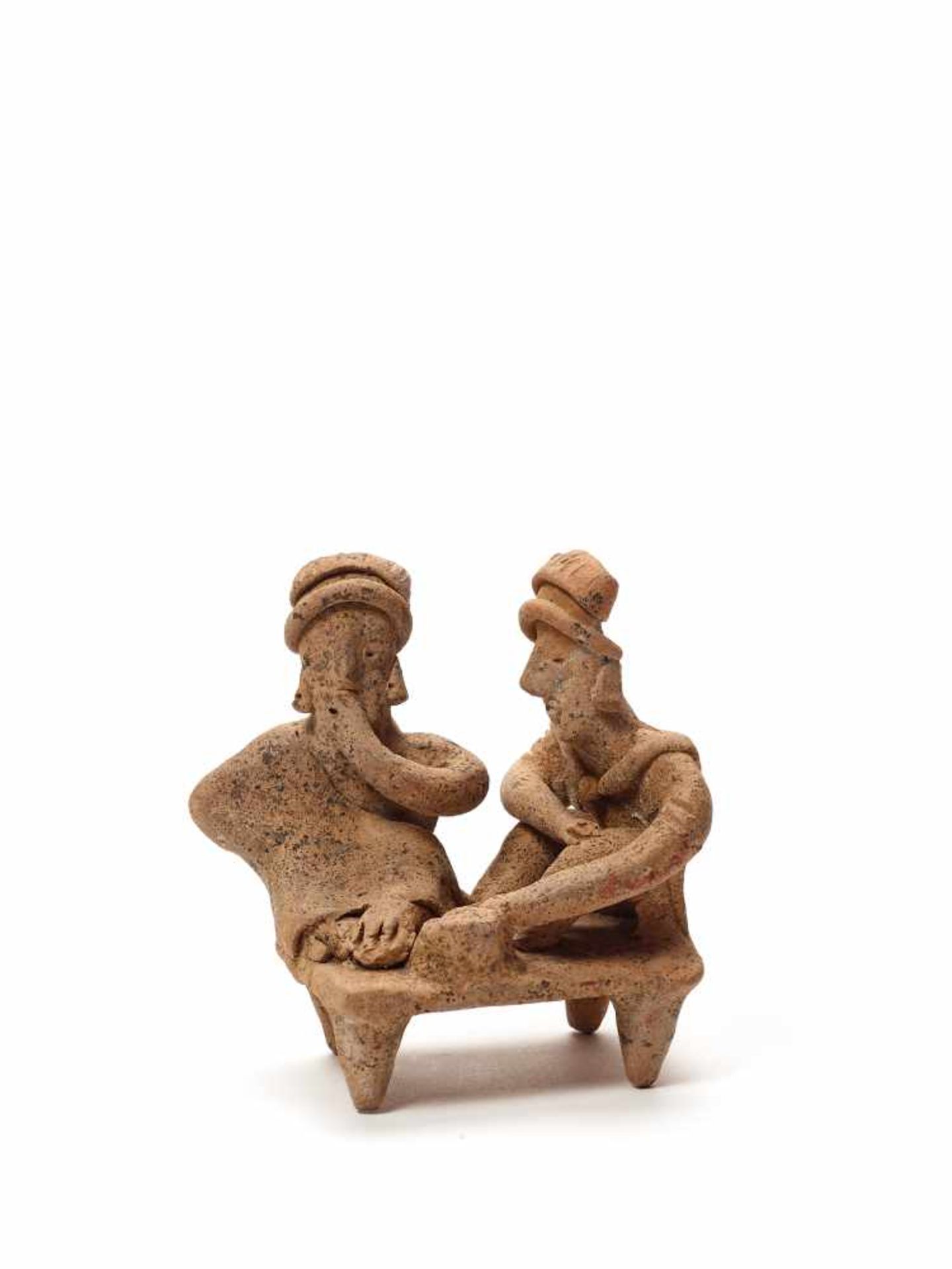 TL-TESTED COUPLE ON A BENCH - COLIMA, WEST MEXICO, C. 1ST CENTURY BCFired ClayColima, West Mexico,