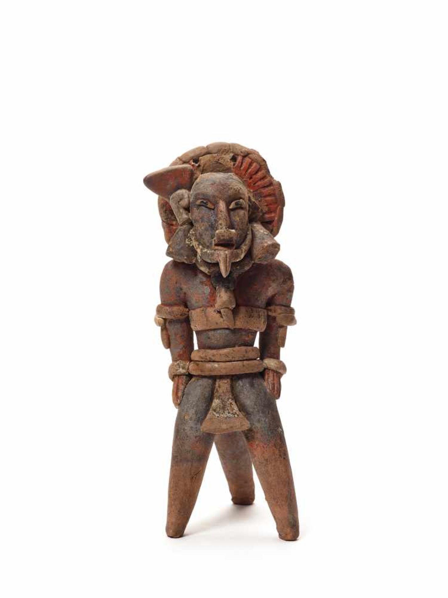 TL-TESTED STANDING PRIEST - VERACRUZ, MEXICO, C. 6TH CENTURYRed, white and black panting on fired