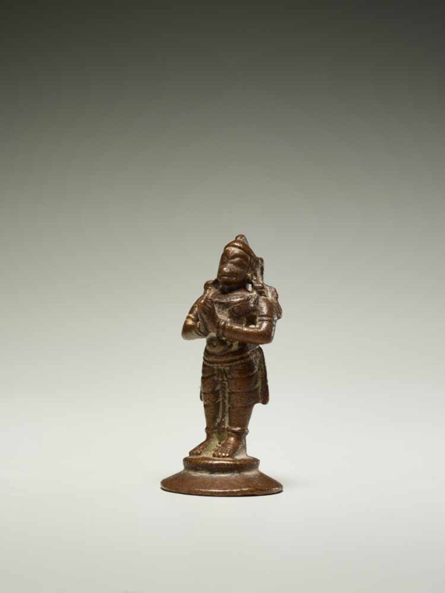 APE GOD HANUMANBronzeIndia, approx. 19th cent.Miniature representation of Hanuman, here standing - Image 2 of 6