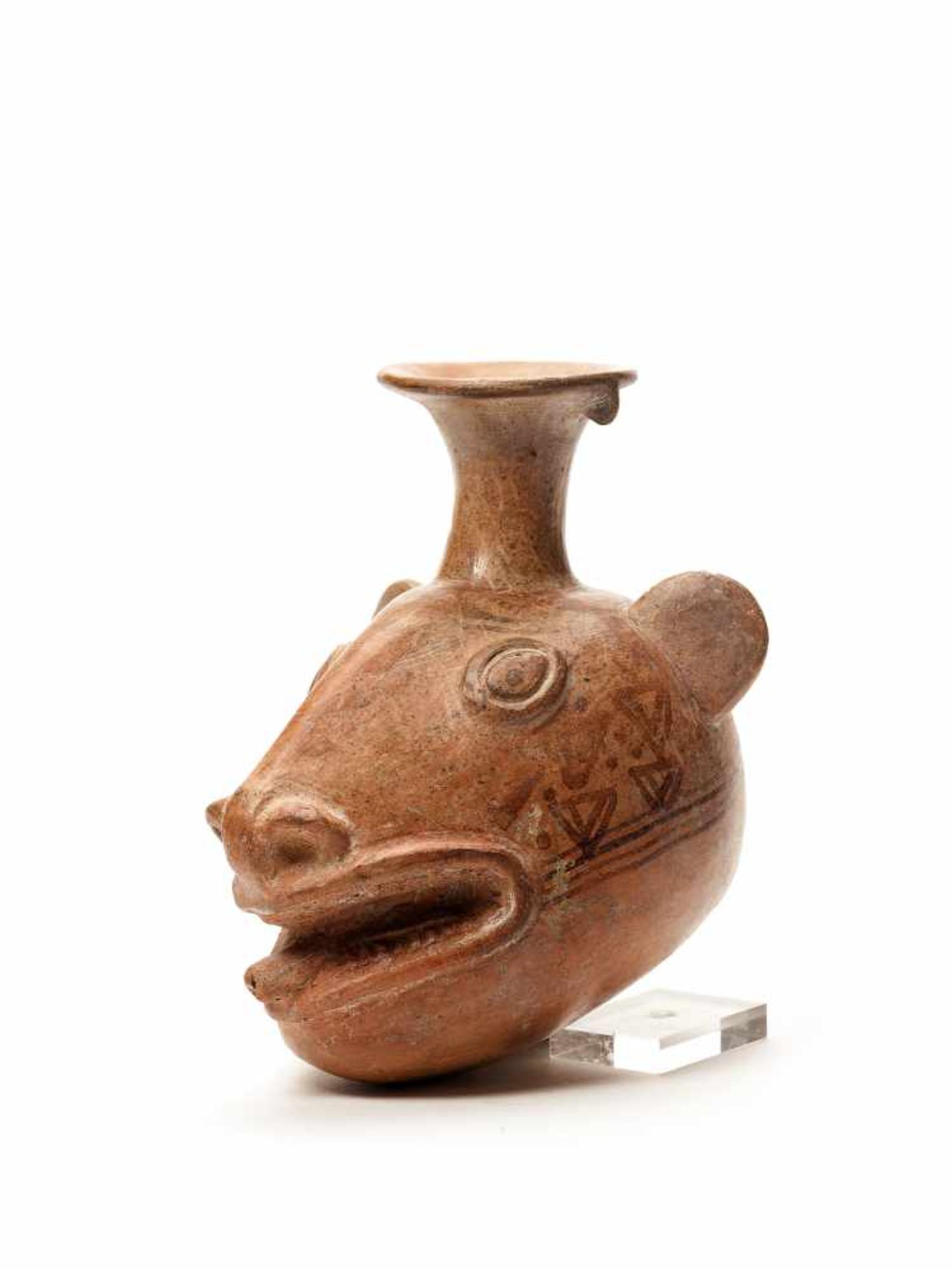 PACCHA IN THE FORM OF A LAMA HEAD – INCA EMPIRE, PERU, C. 1200-1400 ADPainted fired clayInca empire, - Image 2 of 4