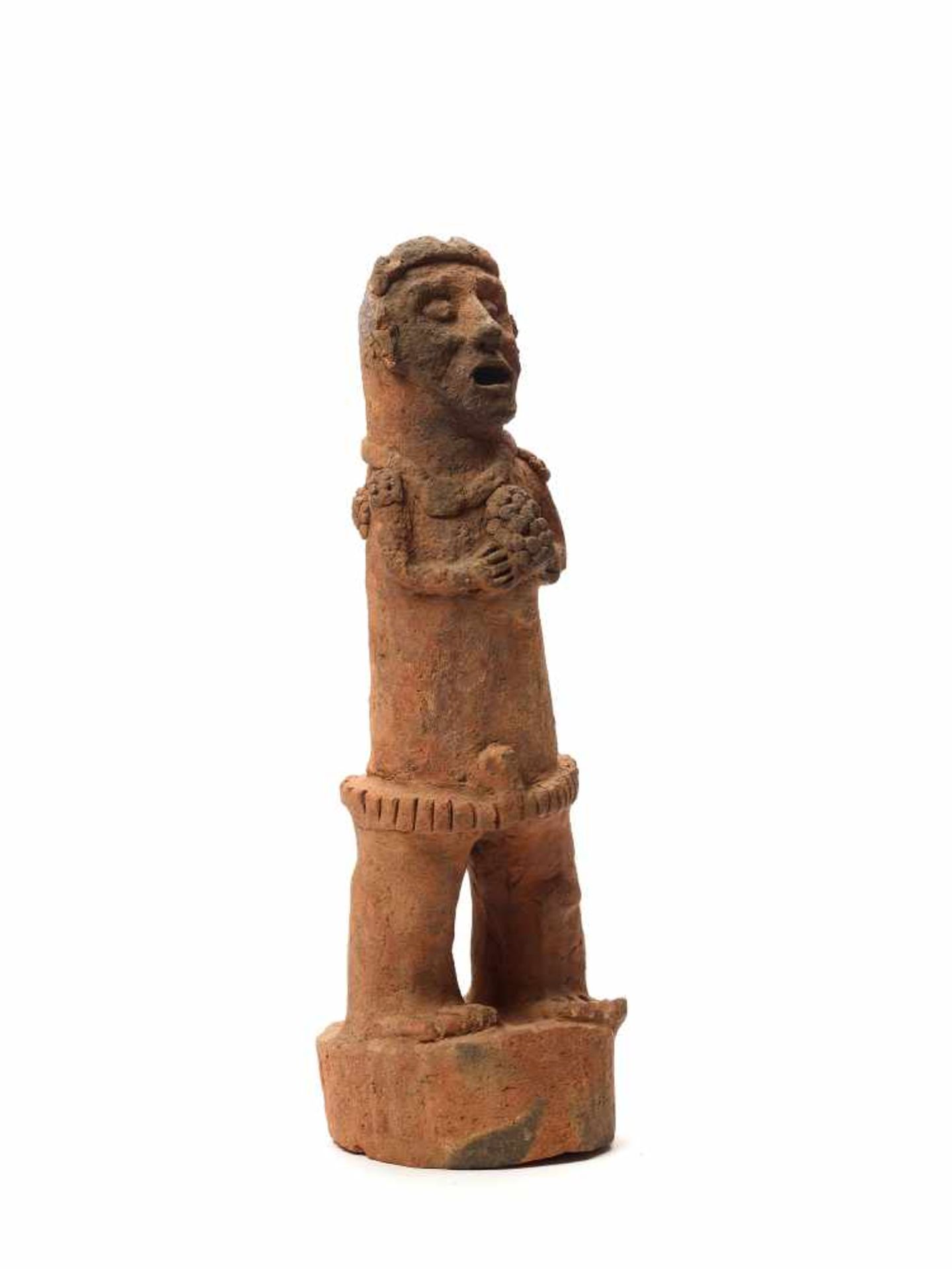 TL-TESTED STANDING FIGURE ON PEDESTAL - MAYA CIVILIZATION, GUATEMALA, C. 13TH CENTURYRed clayMaya - Image 4 of 5