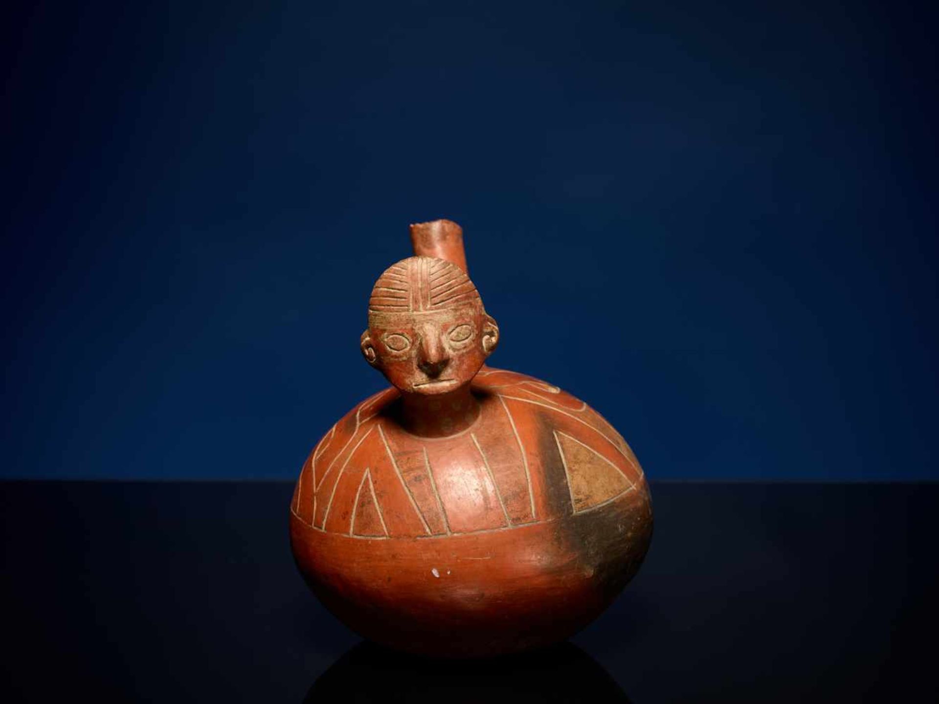 WHISTLE VESSEL - SALINAR CULTURE, PERU, C. 200 BCPainted fired claySalinar culture, Peru, c. 200