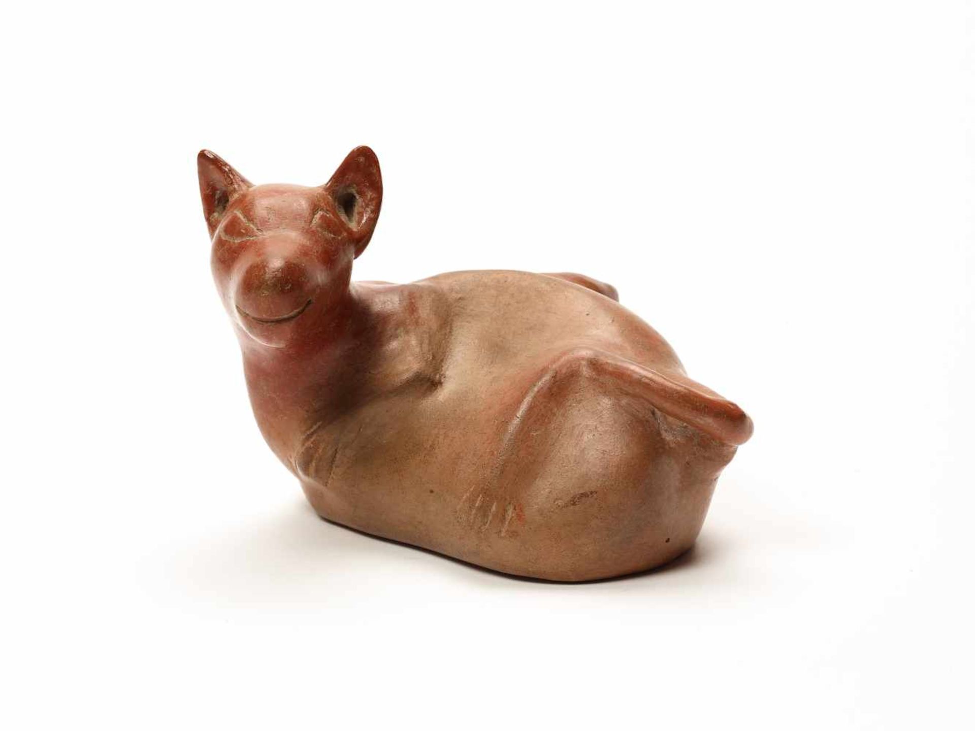 TL-TESTED DOG-SHAPED VESSEL– COLIMA CULTURE, COLOMBIA, C. 4TH CENTURYReddish fired clayColima