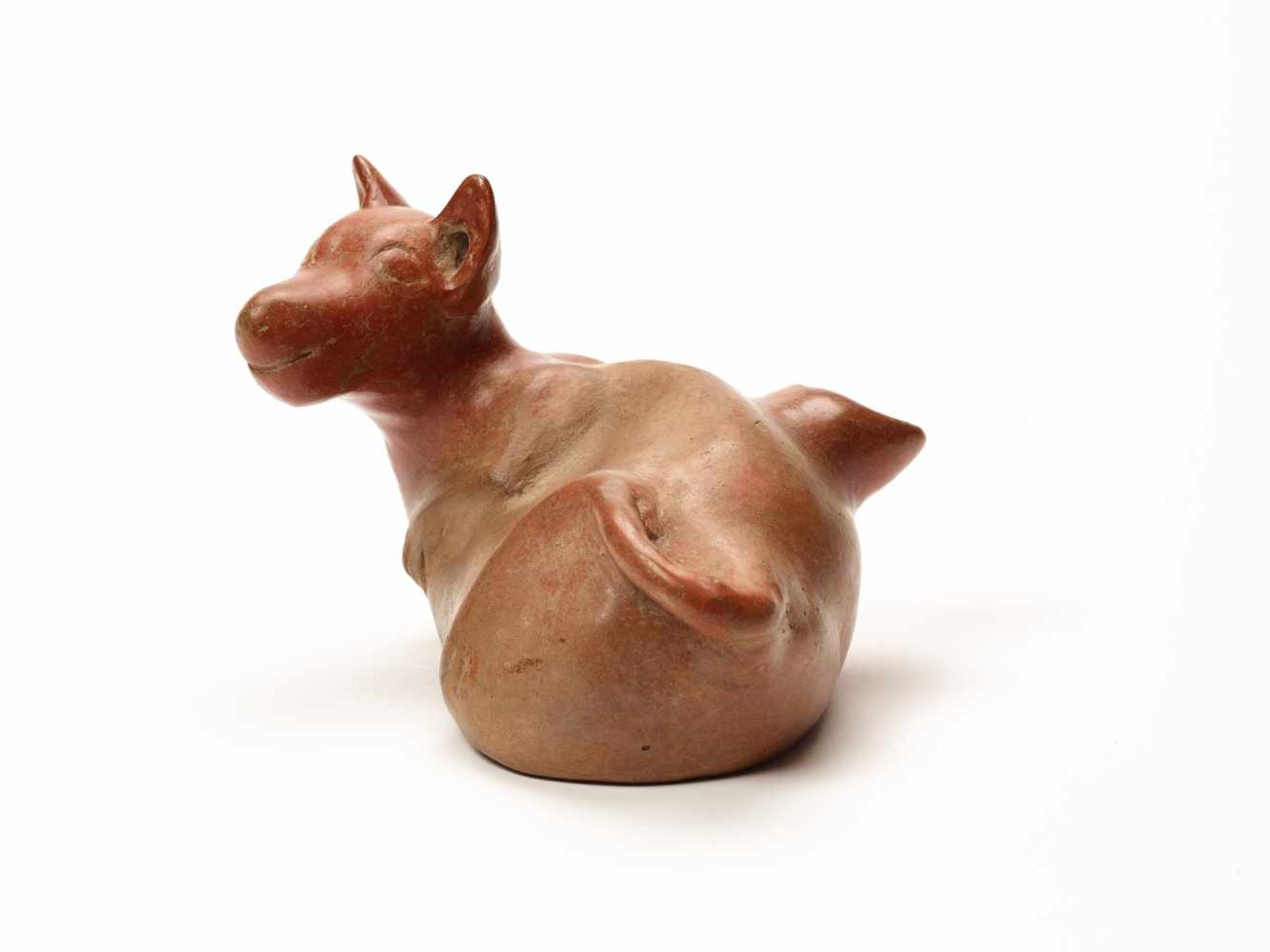 TL-TESTED DOG-SHAPED VESSEL– COLIMA CULTURE, COLOMBIA, C. 4TH CENTURYReddish fired clayColima - Image 2 of 4