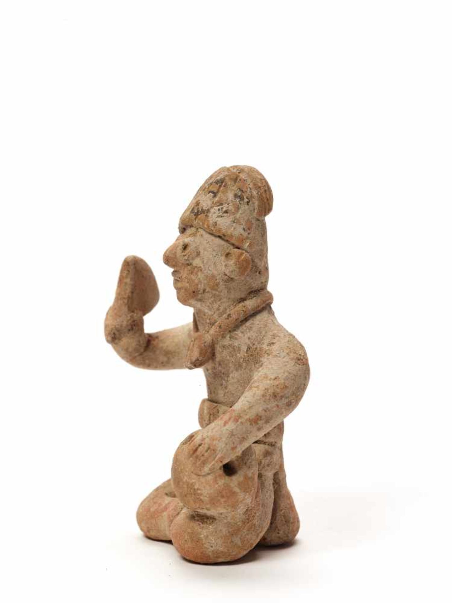 SEATED FIGURE AS A WHISTLE - COLIMA, WEST MEXICO, C. 100 BC – 100 ADFired clayColima, West Mexico, - Image 3 of 5