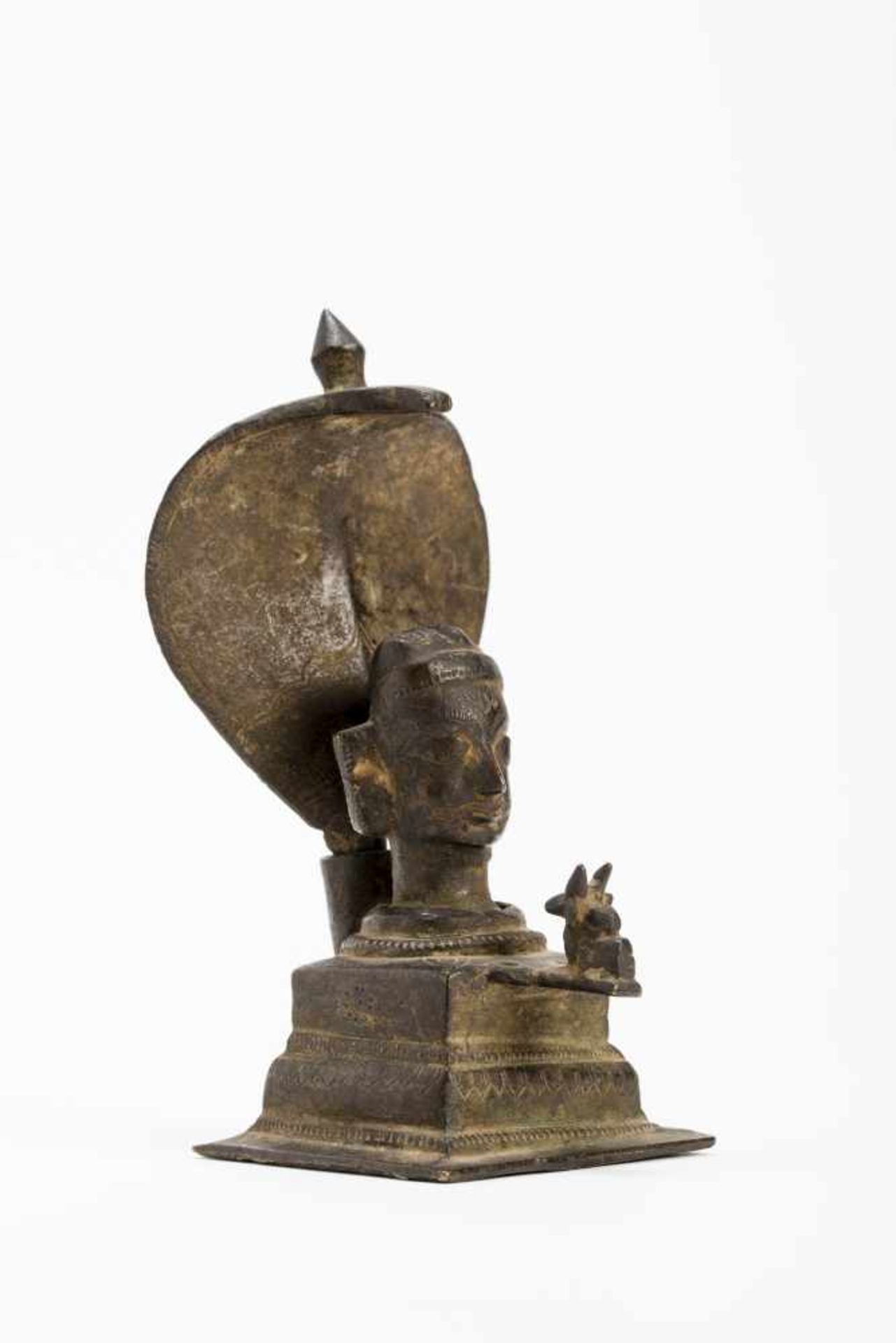 AN INDIAN BRONZE SHIVA LINGA WITH NAGA AND NANDI, 18th CENTURYBronzeIndia, Maharashtra, 18th - Image 2 of 6