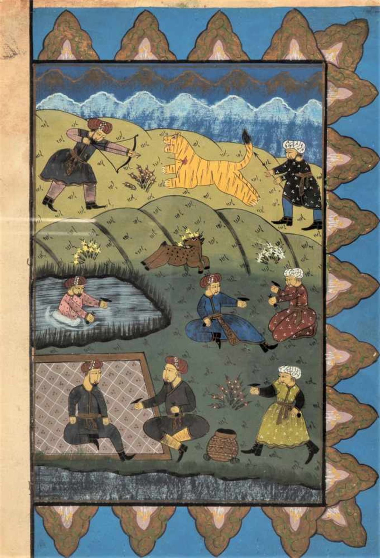 AN INDO-PERSIAN MINIATURE PAINTING - 19th CENTURYMiniature painting with colors and gold on