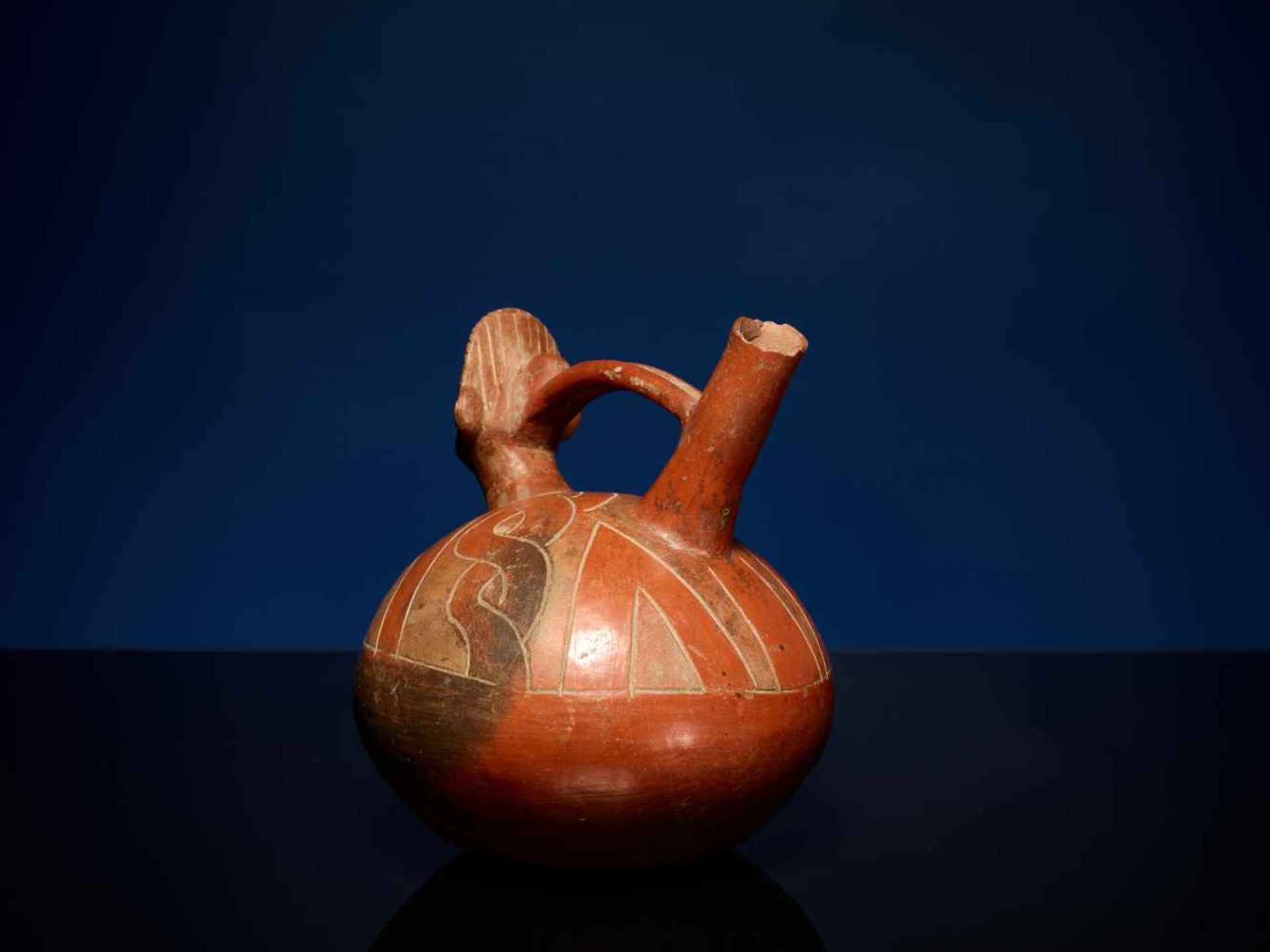 WHISTLE VESSEL - SALINAR CULTURE, PERU, C. 200 BCPainted fired claySalinar culture, Peru, c. 200 - Image 5 of 5