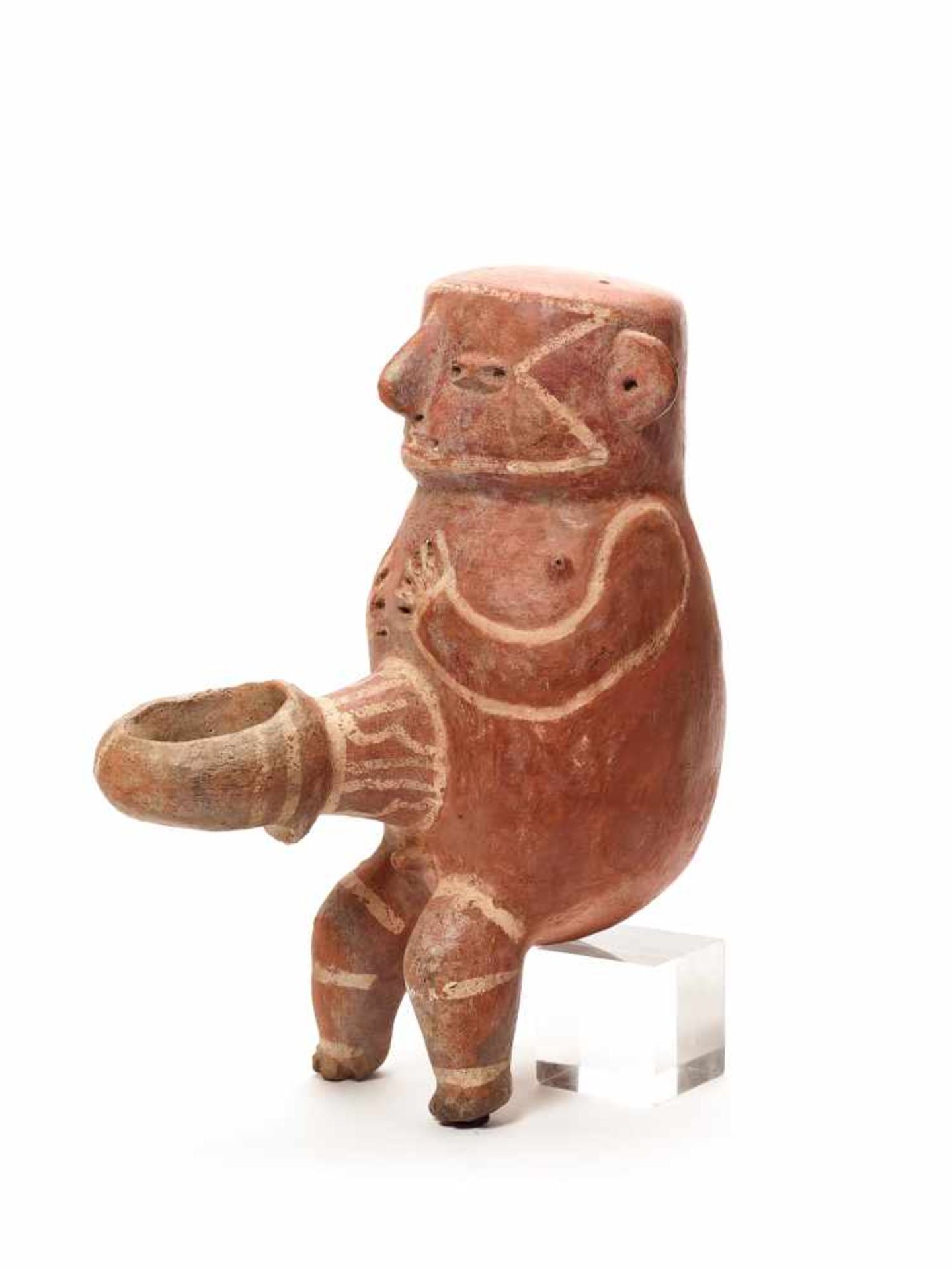 TL-TESTED BABY-SHAPED VESSEL- VICUS CULTURE, PERU, C. 3RD CENTURY BCFired clay painted in shades