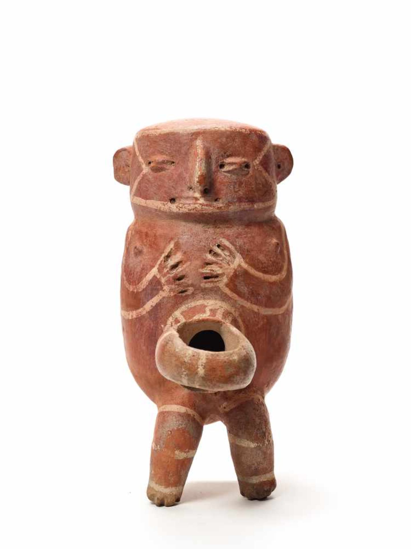 TL-TESTED BABY-SHAPED VESSEL- VICUS CULTURE, PERU, C. 3RD CENTURY BCFired clay painted in shades - Image 2 of 5