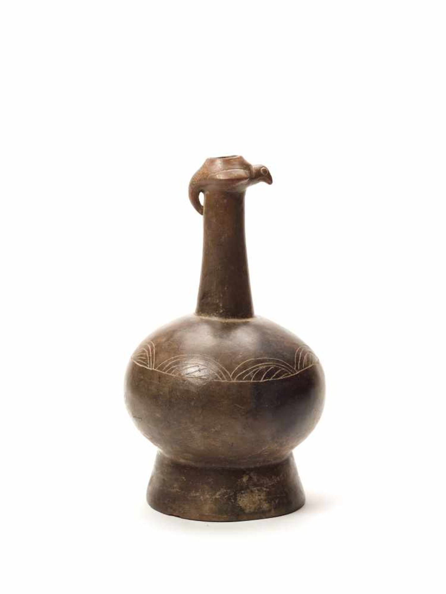 TL TESTED VESSEL WITH BIRD - CHAVIN CULTURE, PERU, C. 3RD CENTURY BCBlack fired clayChavin - Image 3 of 3