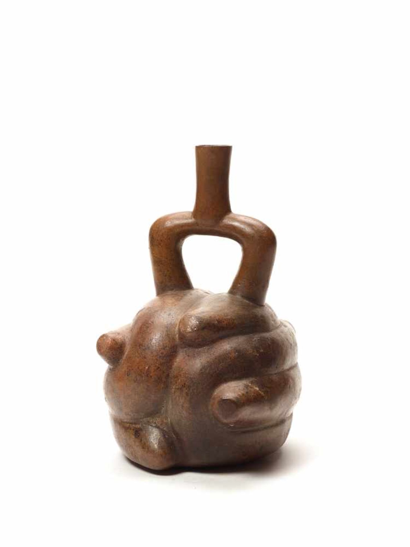 TL TESTED BIG FRUIT SHAPED STIRRUP - CHAVIN CULTURE, PERU, C. 5TH CENTURY BCFired clayChavin - Image 4 of 4