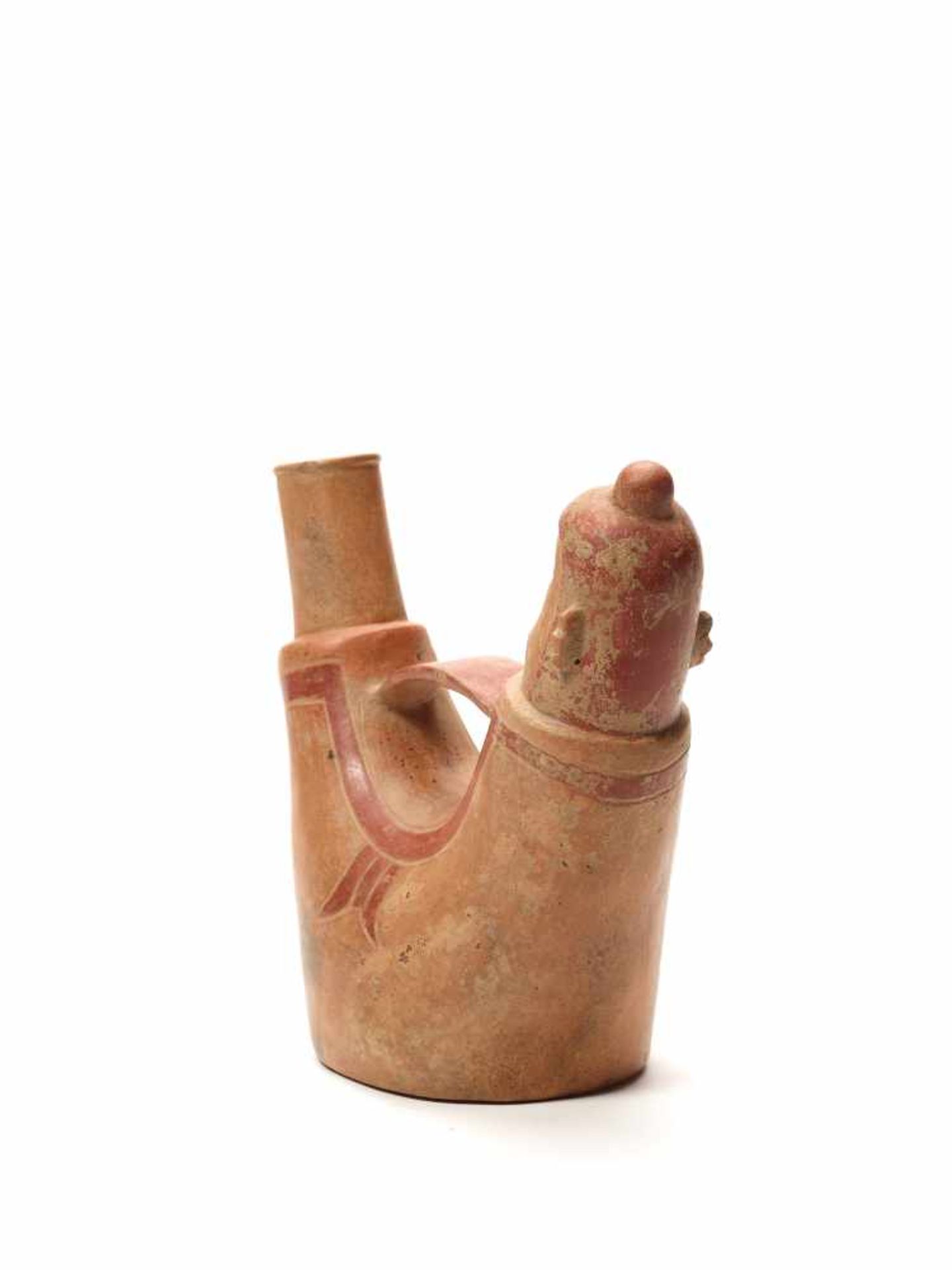 TL-TESTED U-SHAPED VESSEL - CHAVIN CULTURE, PERU, C. 5TH CENTURY BCFired clay with red color - Image 3 of 3