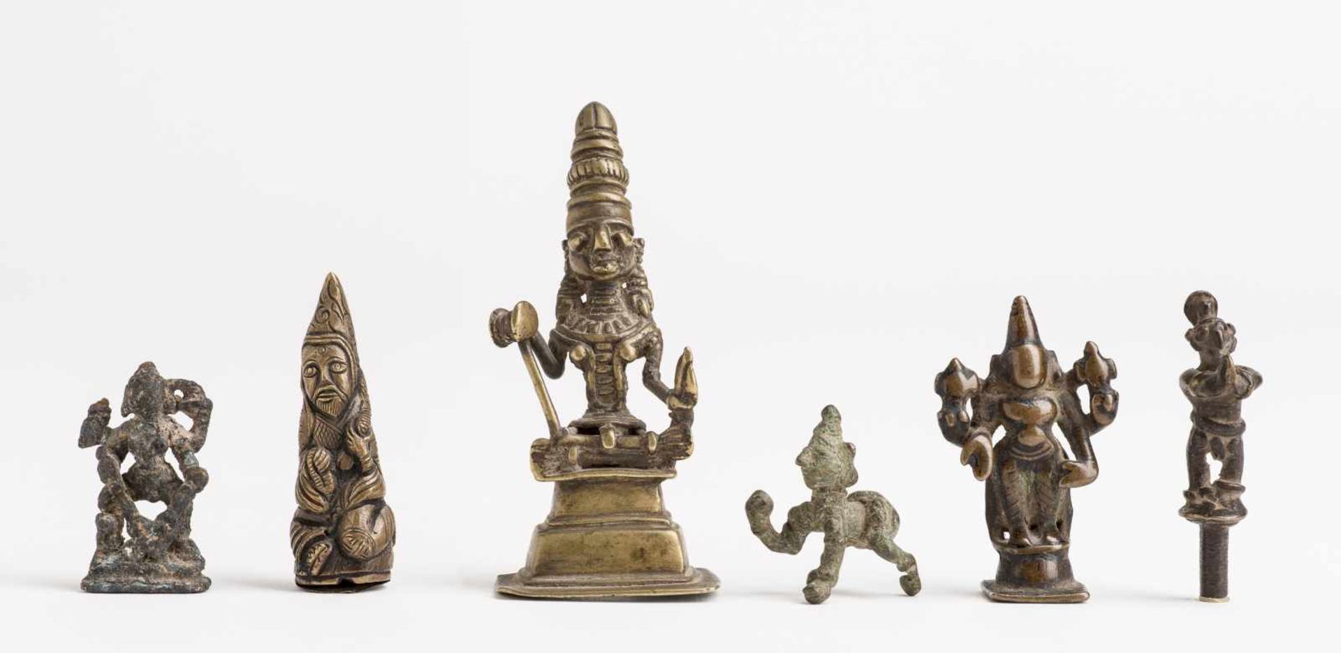 A GROUP OF SIX INDIAN AND NEPALESE DEITIES AND SAINTSBronzeIndia and Nepal, c. 17th to 19th