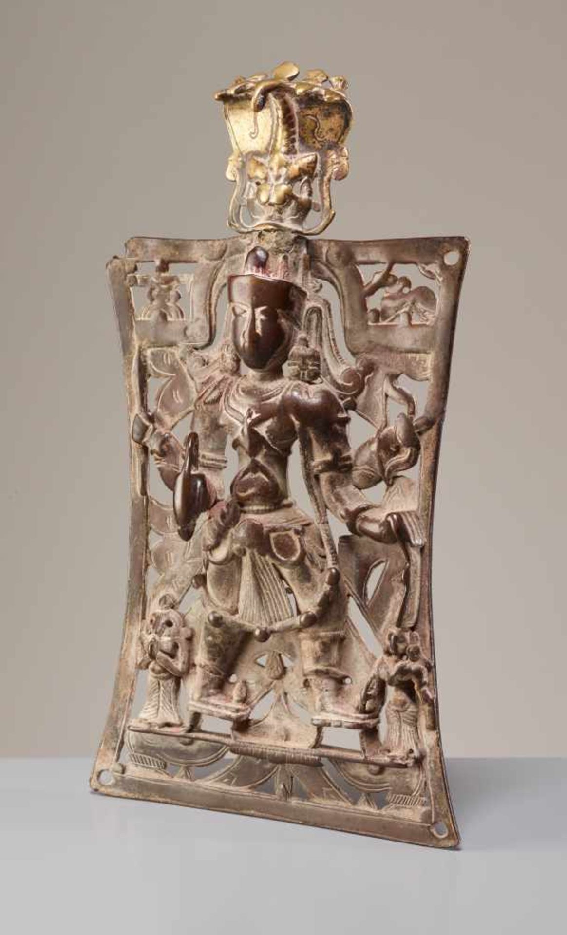 VIRABHADRA - THE HEROBronze and brassIndia, Karnataka, 17th / 18th centuryAn open worked and - Image 2 of 4