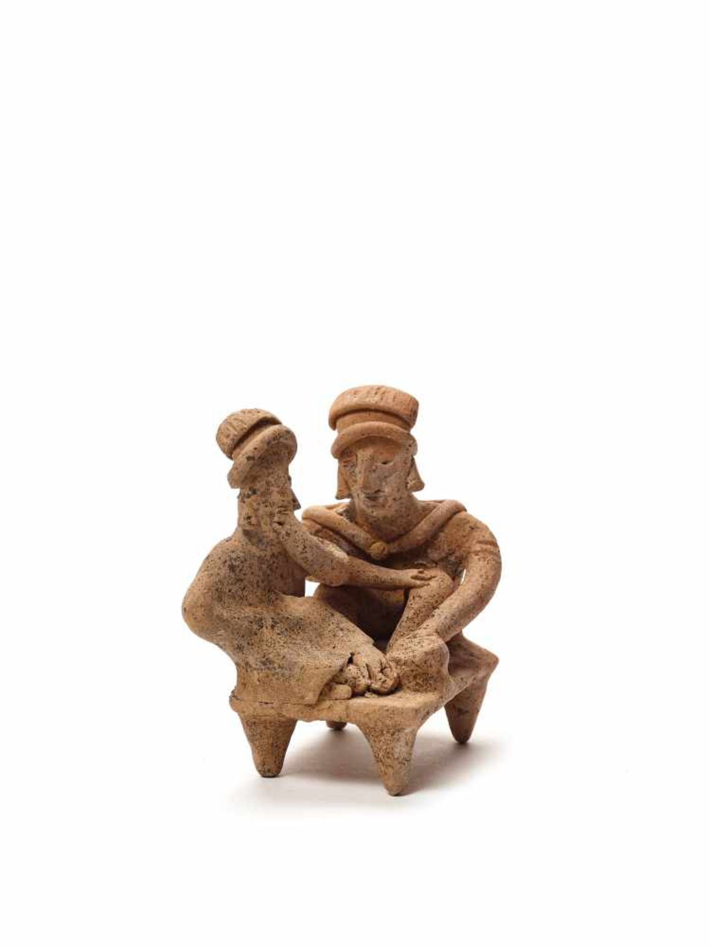 TL-TESTED COUPLE ON A BENCH - COLIMA, WEST MEXICO, C. 1ST CENTURY BCFired ClayColima, West Mexico, - Image 4 of 4