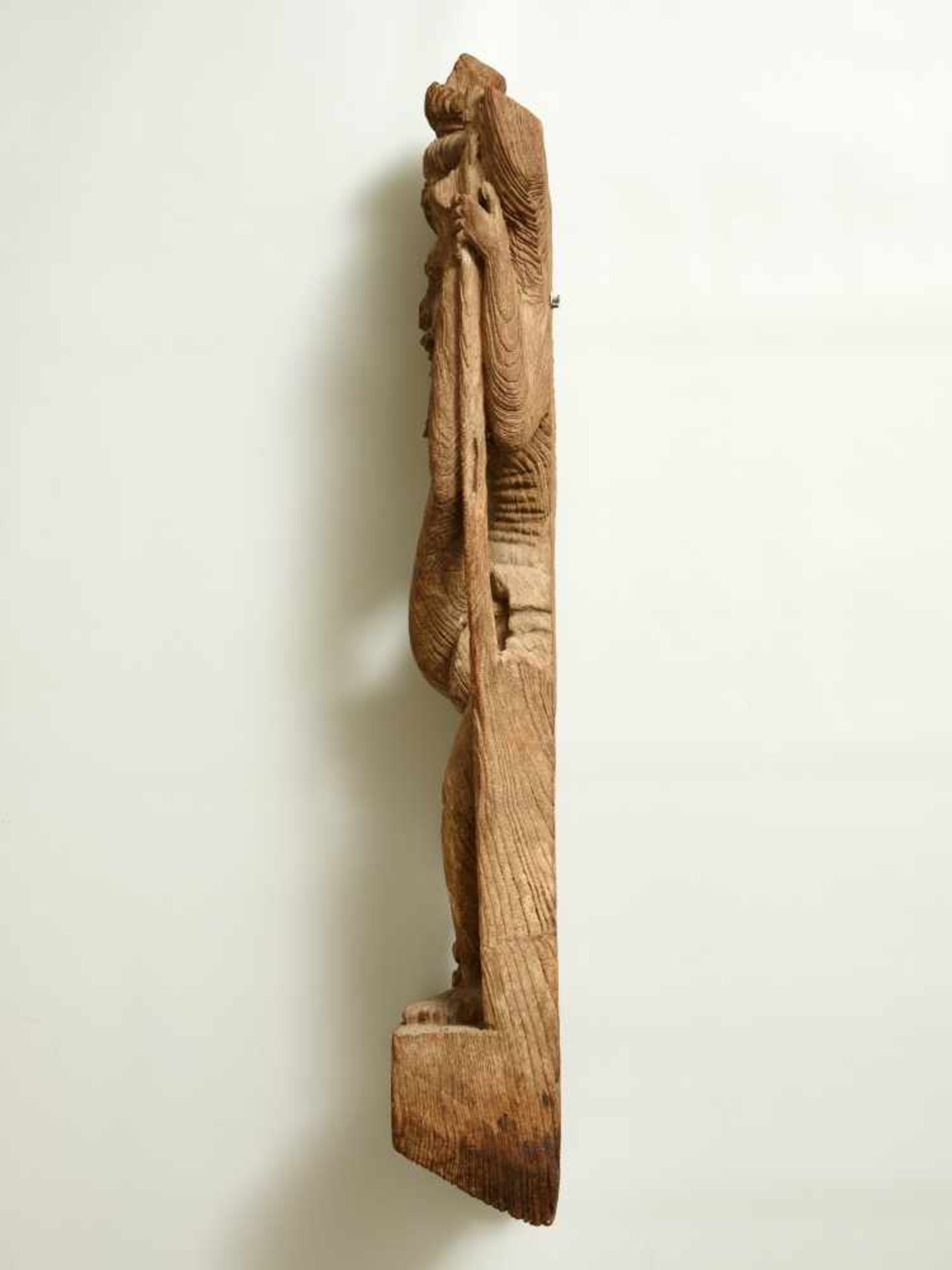 A LARGE AND RARE TAMIL NADU WOOD RELIEF OF THE WISE SAINT RSHIWood relief India, Tamil Nadu, approx. - Image 4 of 4