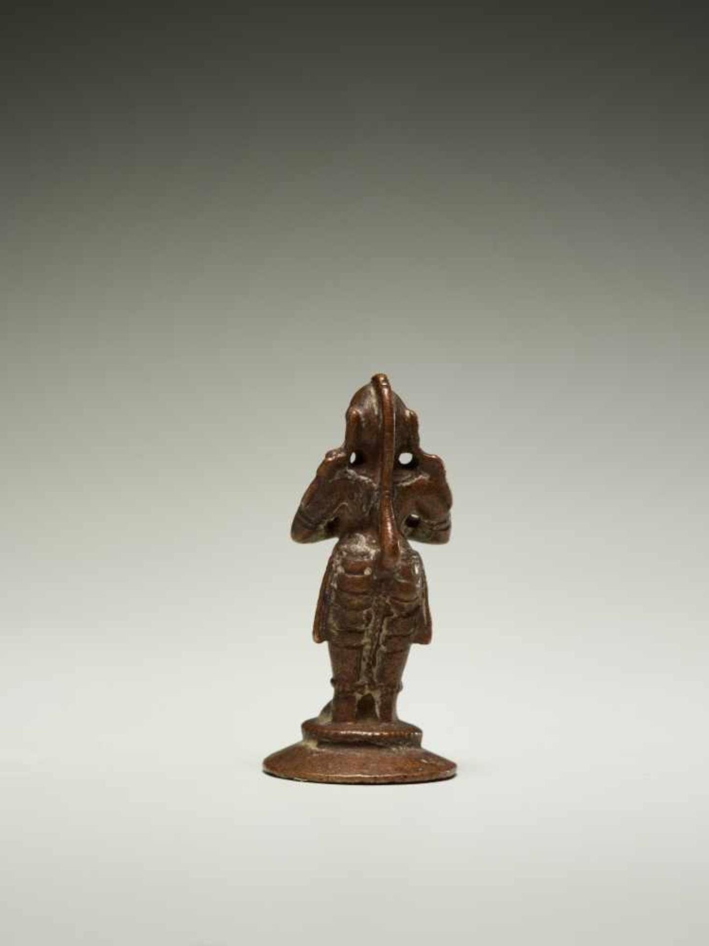 APE GOD HANUMANBronzeIndia, approx. 19th cent.Miniature representation of Hanuman, here standing - Image 5 of 6