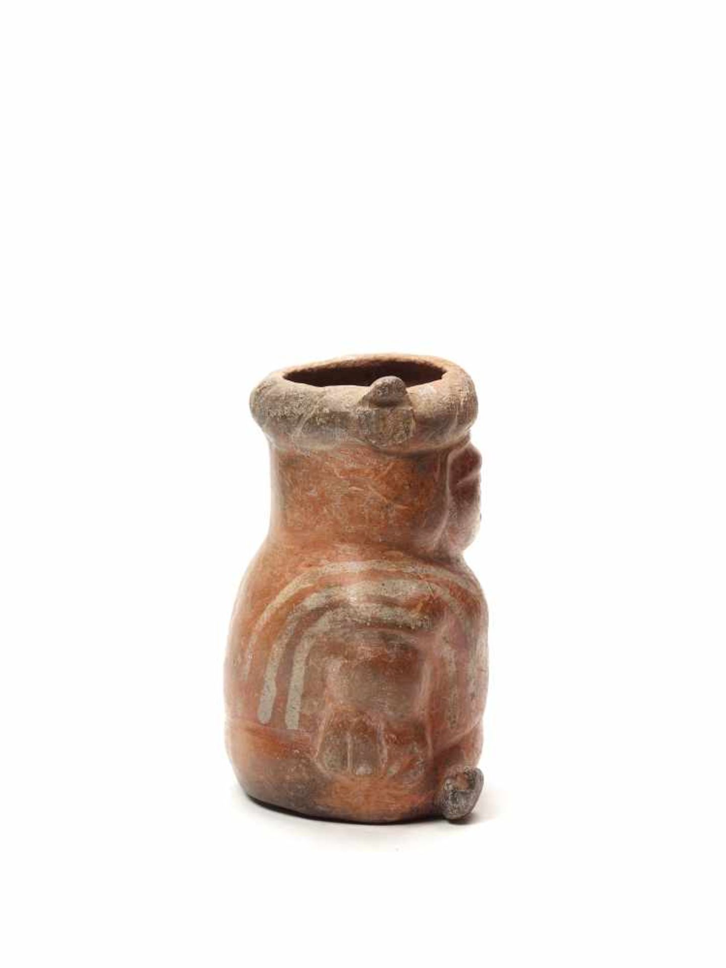 VESSEL IN THE FORM OF A DWARF - MOCHE CULTURE, PERU, C. 500 ADFired clayMoche culture, Peru, c. - Image 4 of 4