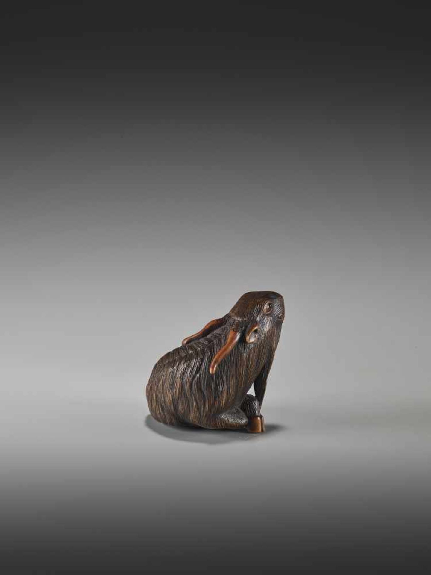 A WOOD NETSUKE OF A GOAT BY MASANAOBy Masanao, wood netsukeJapan, Ise-Yamada, 19th century, Edo - Image 4 of 10