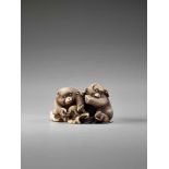 AN IVORY NETSUKE OF MONKEYS AND RATS BY GYOKUMINBy Gyokumin, ivory netsukeJapan, 19th century, Edo