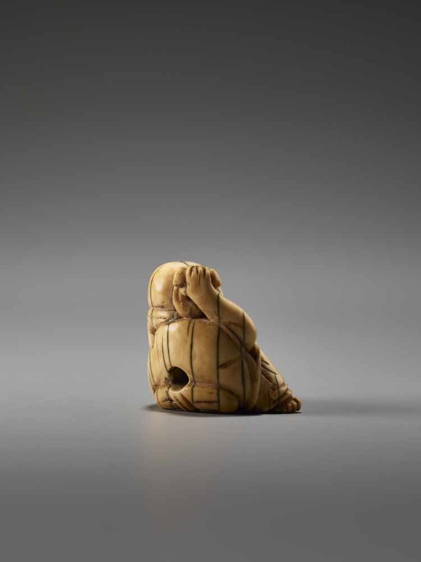 AN IVORY SEAL NETSUKE OF HOTEIThe seal reading Masashige, ivory seal netsukeJapan, late 18th – early - Image 5 of 7