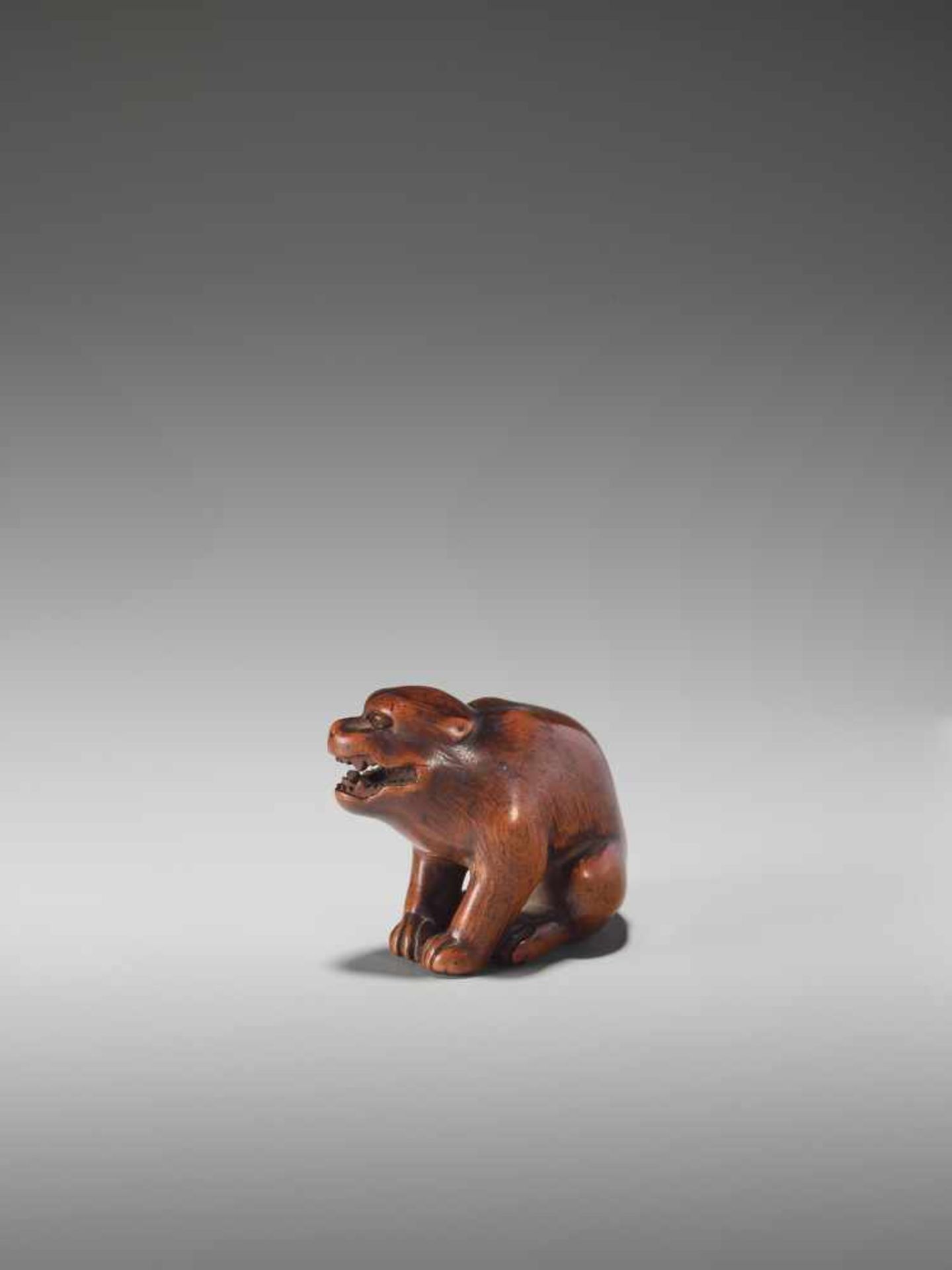 A WOOD NETSUKE OF A TIGERUnsigned, wood netsukeJapan, early 19th century, Edo period (1615-1868) - Bild 2 aus 8