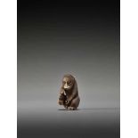 AN IVORY SHUNGA NETSUKE OF A MONKEYUnsigned, ivory shunga netsukeJapan, 20th centuryA very unusual