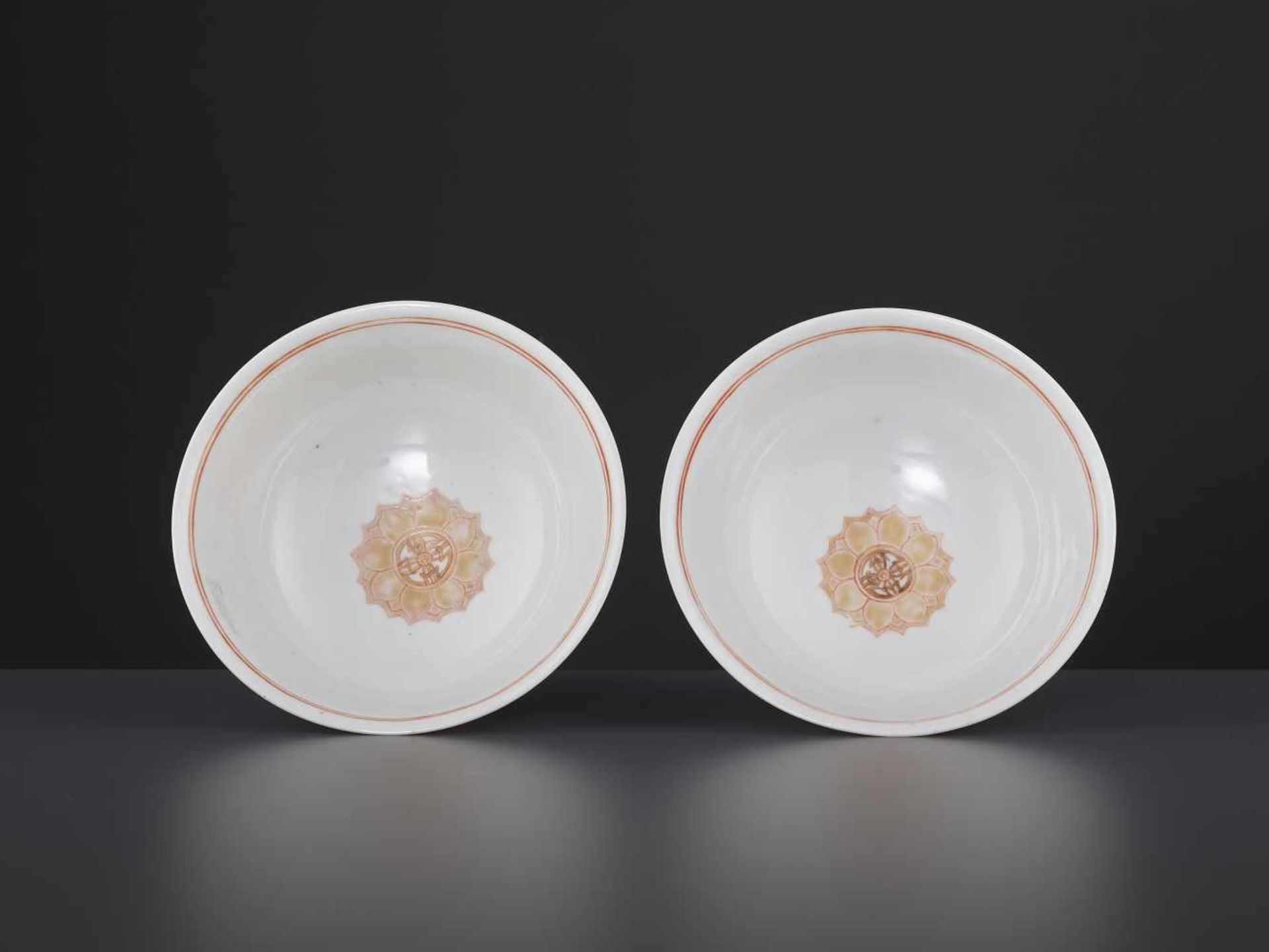 TWO BARAGON TUMED BOWLS, DAOGUANGChina, 1821-1850. The base inscribed in iron-red with a two- - Image 4 of 9
