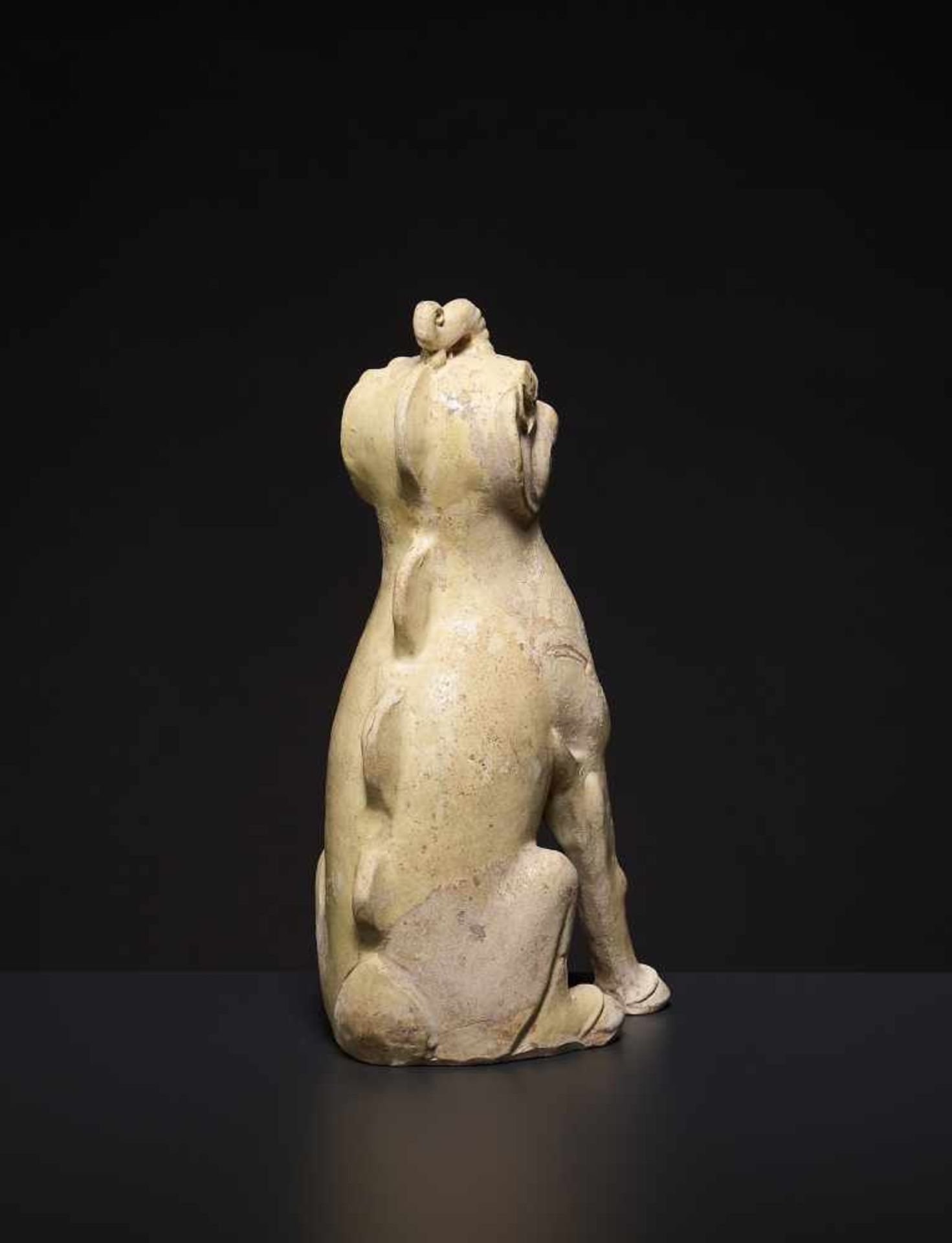 A GLAZED CERAMIC UNICORN, TANG China, 618-907. The pottery statue neatly modelled with the unicorn - Image 7 of 9