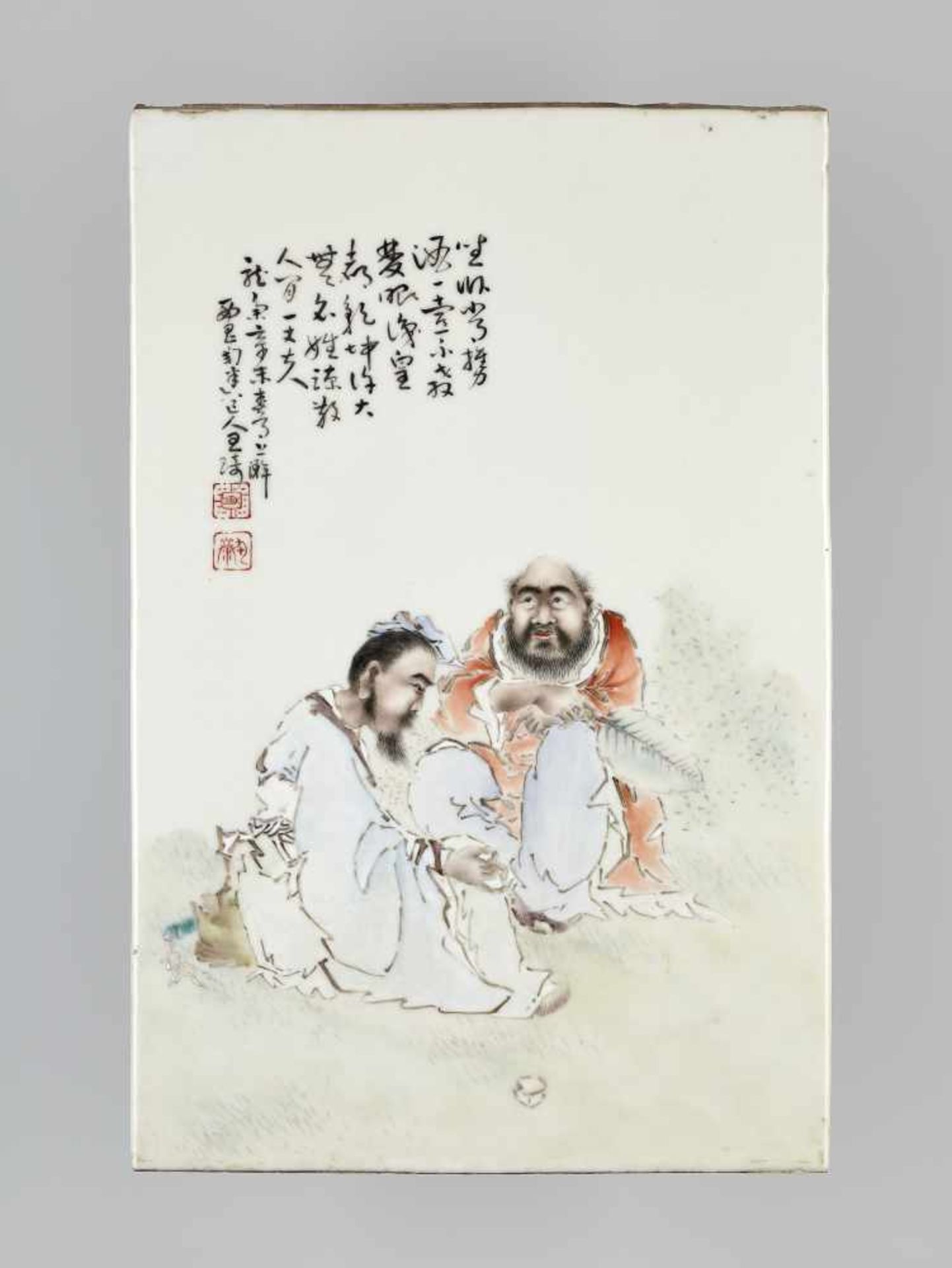 A PORCELAIN PLAQUE BY WANG QI, 1931China, signed Xichang Taomi daoren Wang Qi and dated 1931. Two