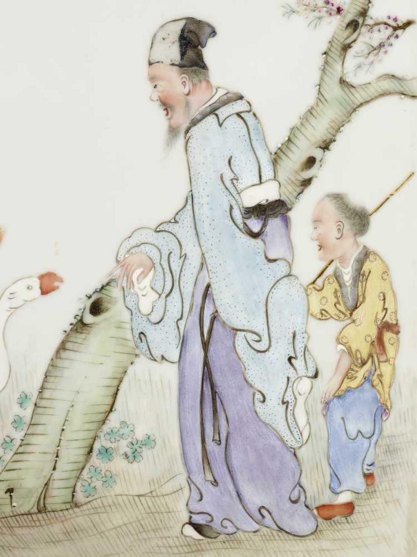 A PORCELAIN PLAQUE BY WANG QI, 1932China, signed Taomi sanren Wang Qi and dated 1932. Seal Tao Zhai. - Bild 3 aus 6