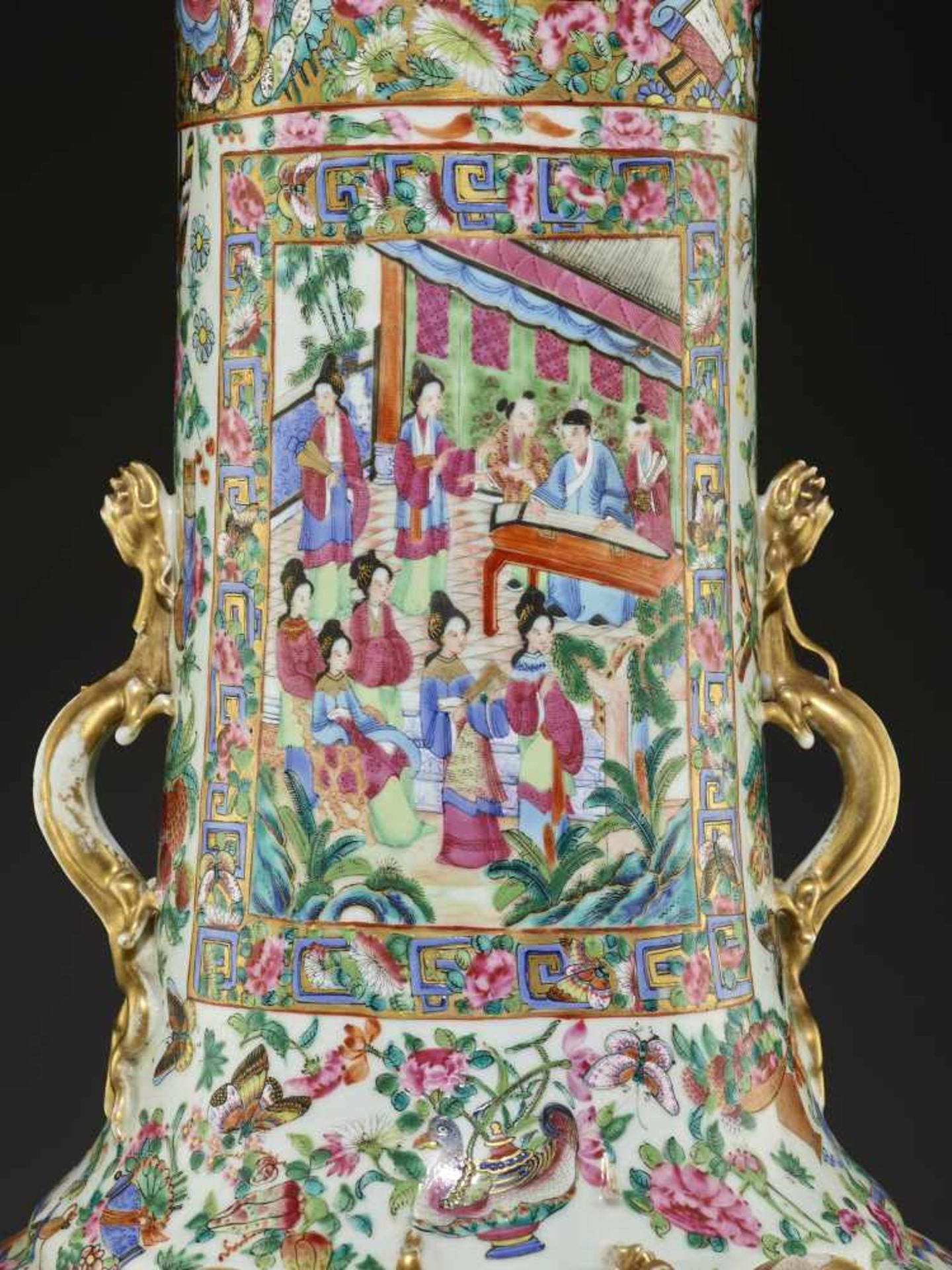 TWO LARGE WATER MARGIN VASES, 1850sChina, mid-19th century. Painted in bright enamels from the - Image 12 of 21