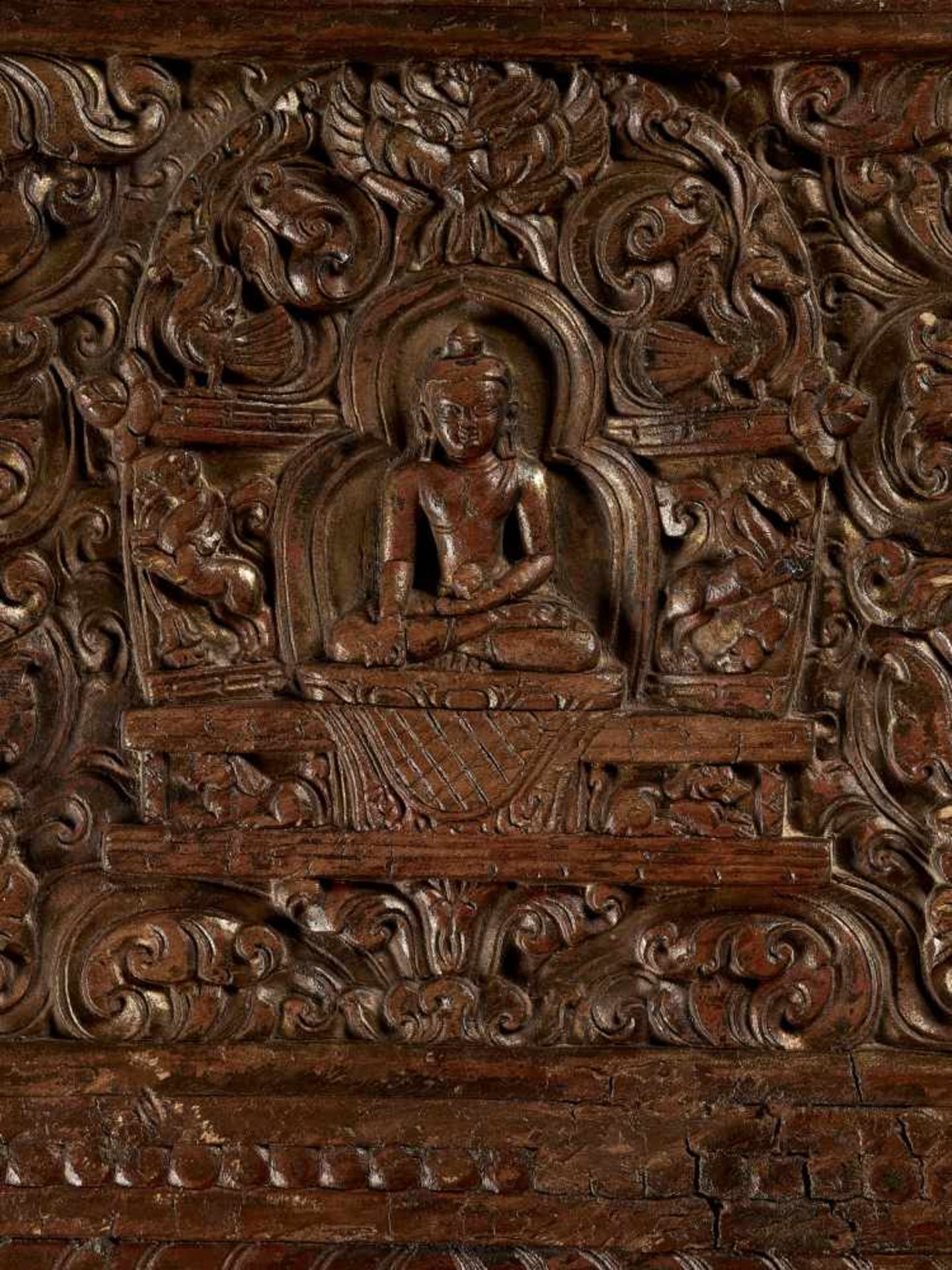 A RARE MANUSCRIPT COVER 17TH CENTURYTibet, 17th- earlier 18th century. The finely carved and - Image 2 of 5