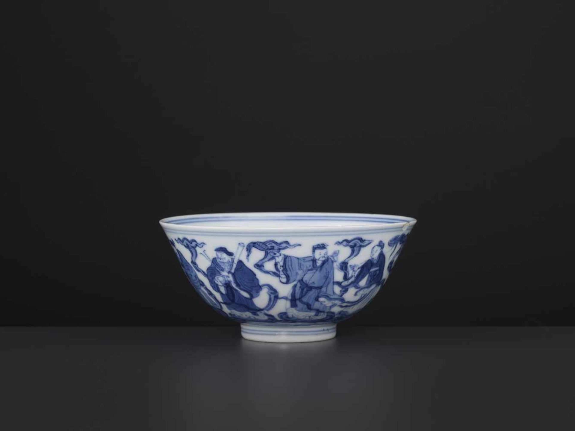 A DAOGUANG MARK AND PERIOD BOWLChina, 1821-1850. Depiction of the Eight Daoist Immortals. The base - Image 3 of 8
