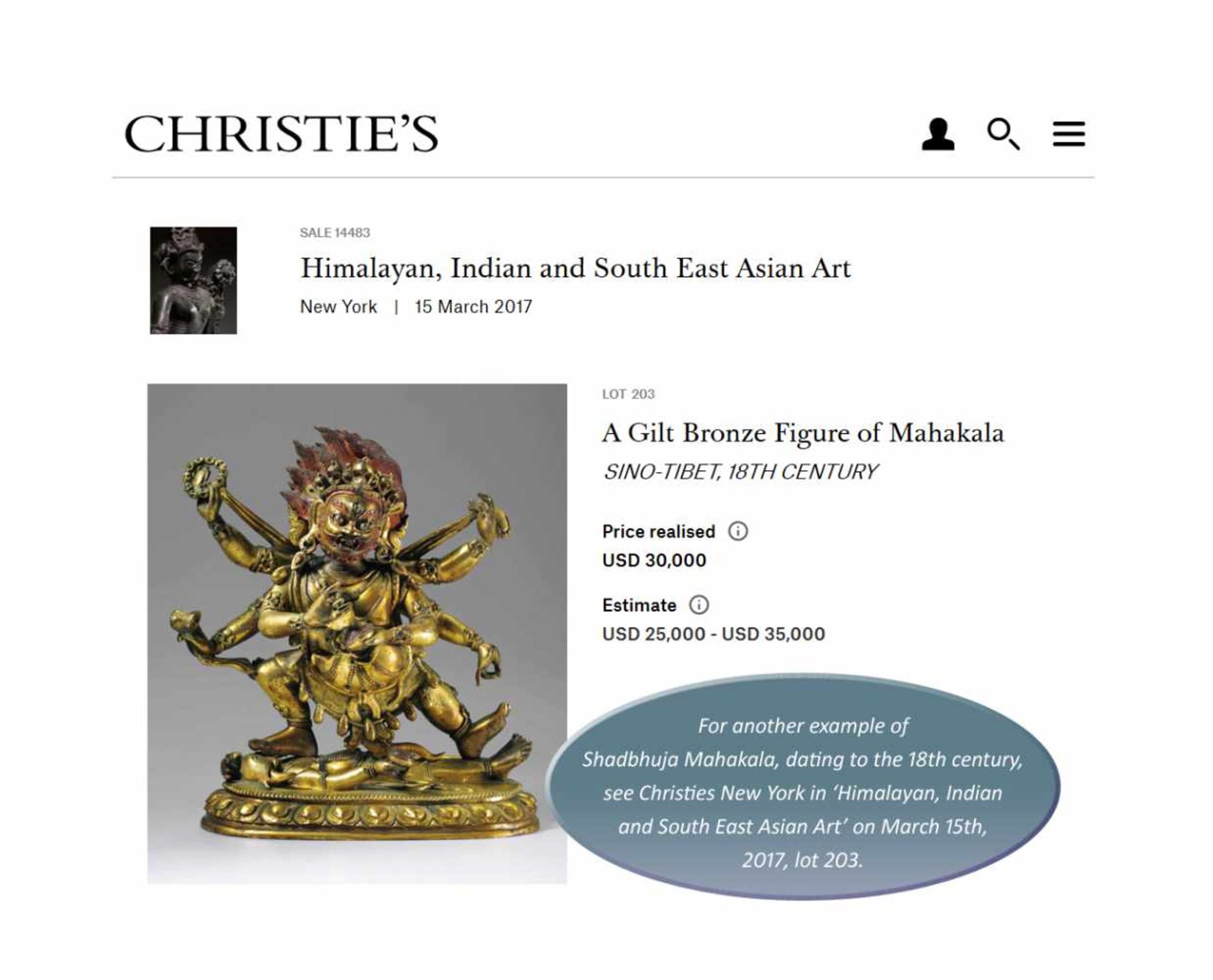 A MING BRONZE OF SHADBHUJA MAHAKALASino-Tibetan, 16th - 17th century. The massive and heavily cast - Image 12 of 13