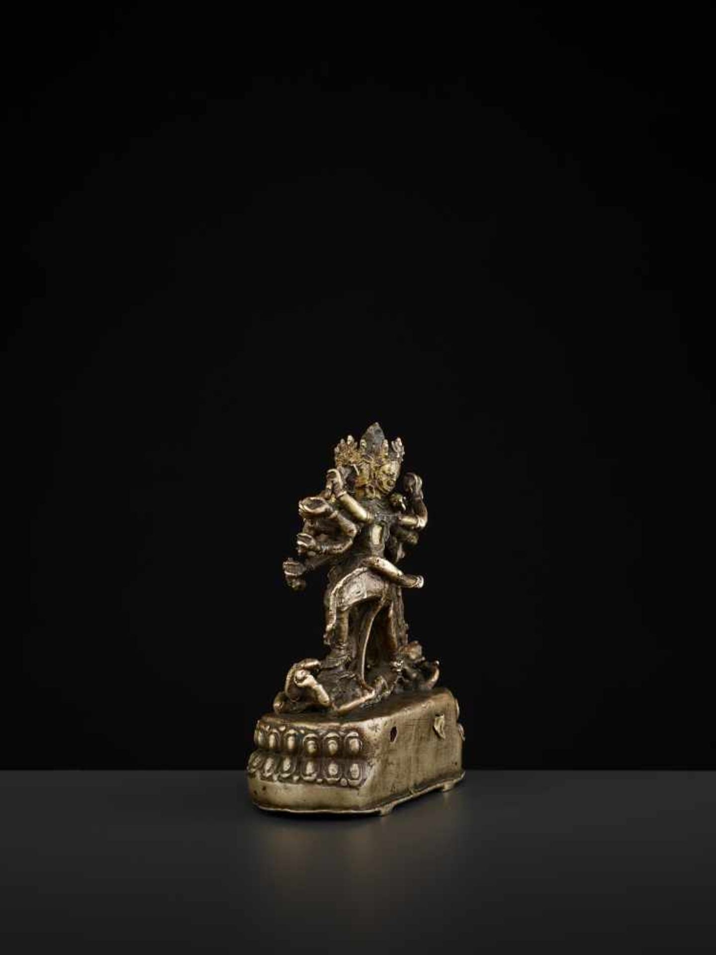 A CAKRASAMVARA BRONZE 17TH CENTURY Nepal. The four-headed and twelve-armed Cakrasamvara entangled by - Image 8 of 15