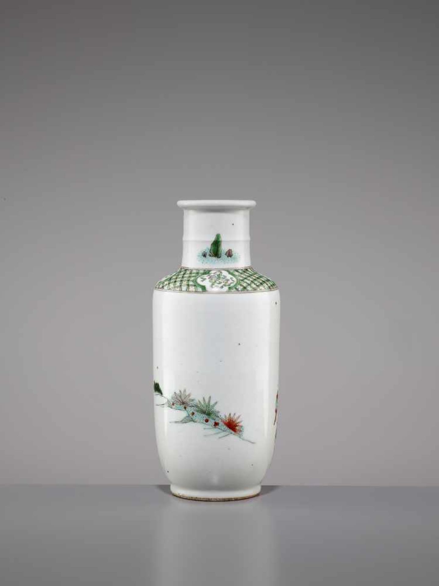 A FAMILLE VERTE VASE, QING DYNASTYChina, 18th-19th century. The bangchuiping with a bamboo-shaped - Bild 4 aus 7