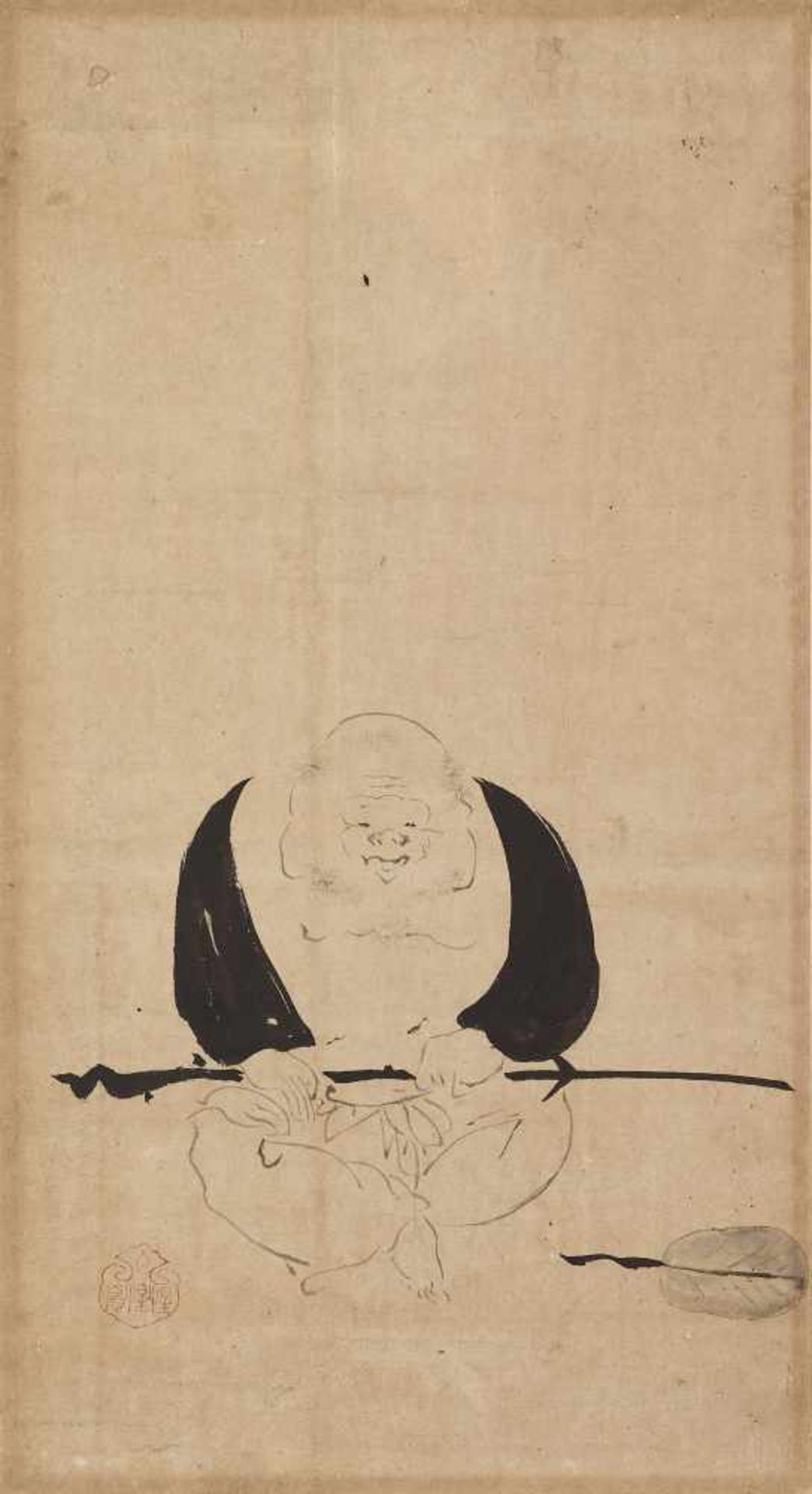 KAWANABE KYOSAI (1831-1889), HOTEI Japan, 19th century. Signed Seisei-o in an archaistic